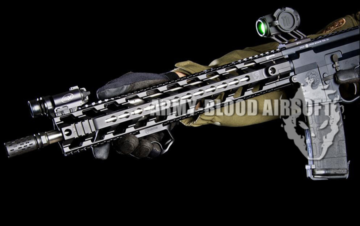 New.ชุดหน้า Fortis REV Cmmg.22 12นิ้ว - งาน CNC น้ำหนักเบาเพียง 25กรัม - ใช้ติดตั้งกับแกน Delta Ring ได้เลย (ดูตามรูป) - มีช่องสำหรับอุปกรณ์ Keymod - มีราง20mm มาตรฐาน - มีช่องหูกวิน 4 ช่อง - มีสีดำ/ทราย ราคาพิเศษ