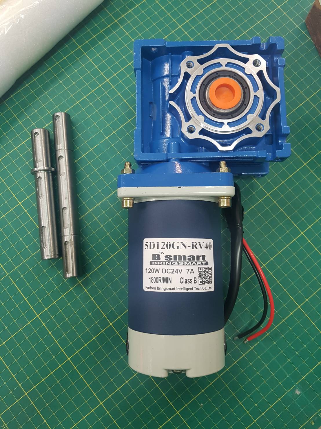 มอเตอร์เกียร์ Warm Geer Motor B'smart 24DC 200 watt Double Shaft Gear Ratio 1 : 10