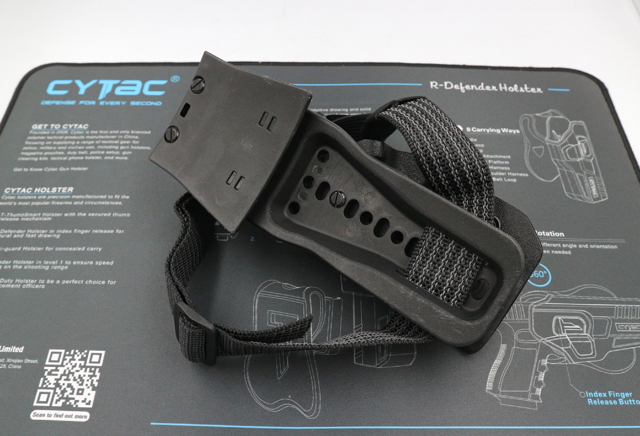 New.ซองพกนอก KYDEX + เพลทต่ำ ปรับระดับ รุ่น Glock 43 / Glock 43X (Gen 1-5)(K1100) ดำ ขวา