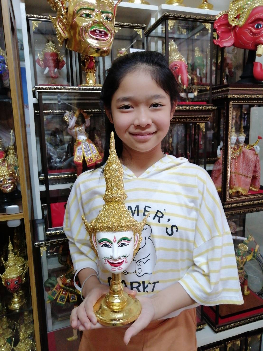เศียรครู พระอิศวร ขนาด 5 นิ้ว พร้อมฐานปิดทอง