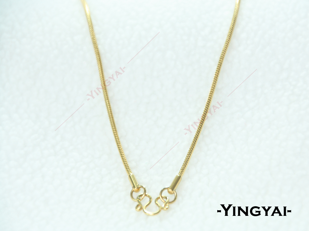 สร้อยคอลายกระดูกงู สีทอง N015