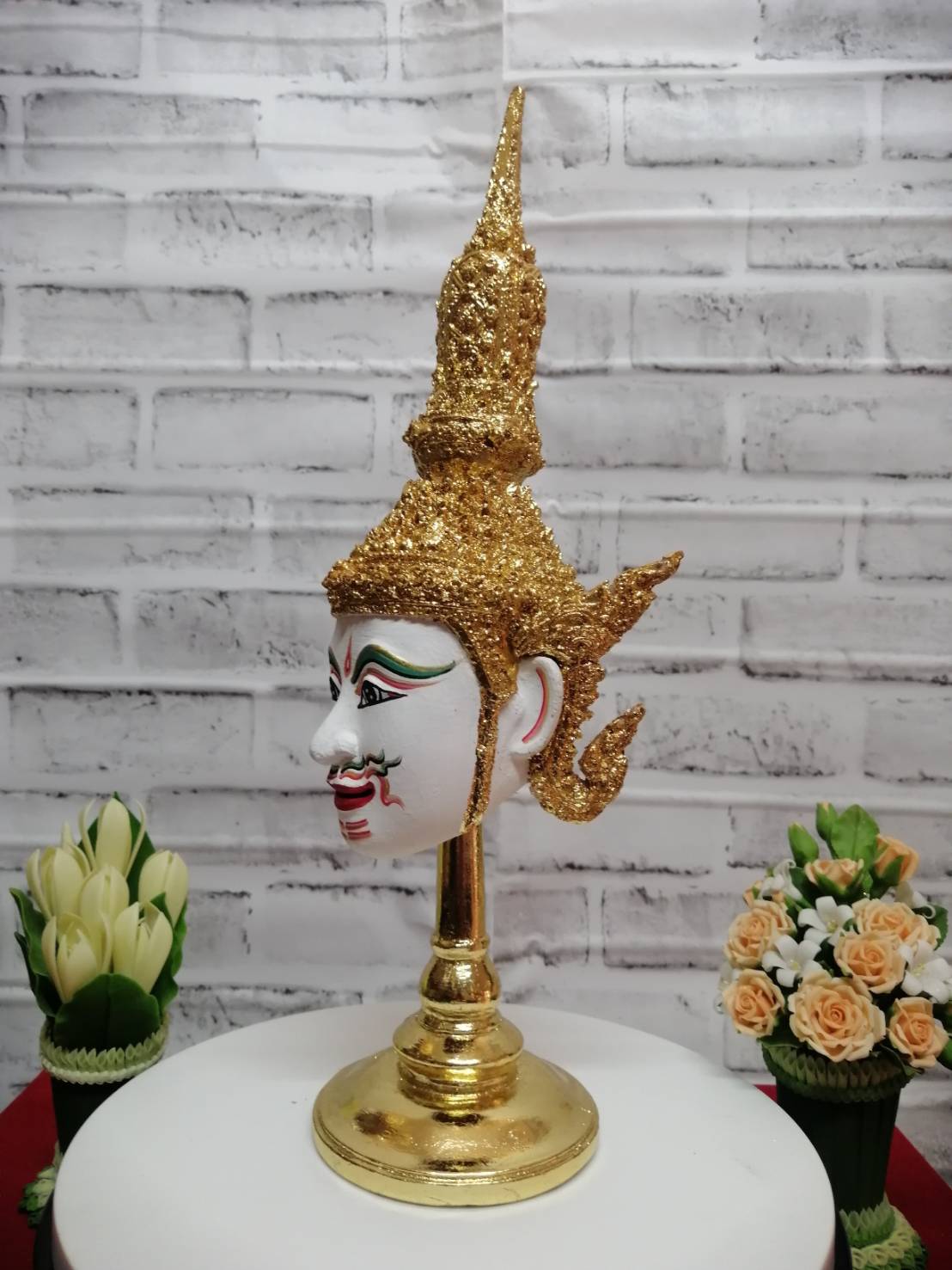 เศียรครู พระอิศวร ขนาด 5 นิ้ว พร้อมฐานปิดทอง