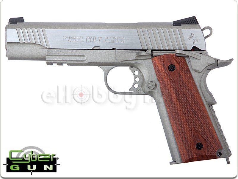New.CYBERGUN COLT 1911 Rail CO2 GBB Pistol (Stainless) ราคาพิเศษ