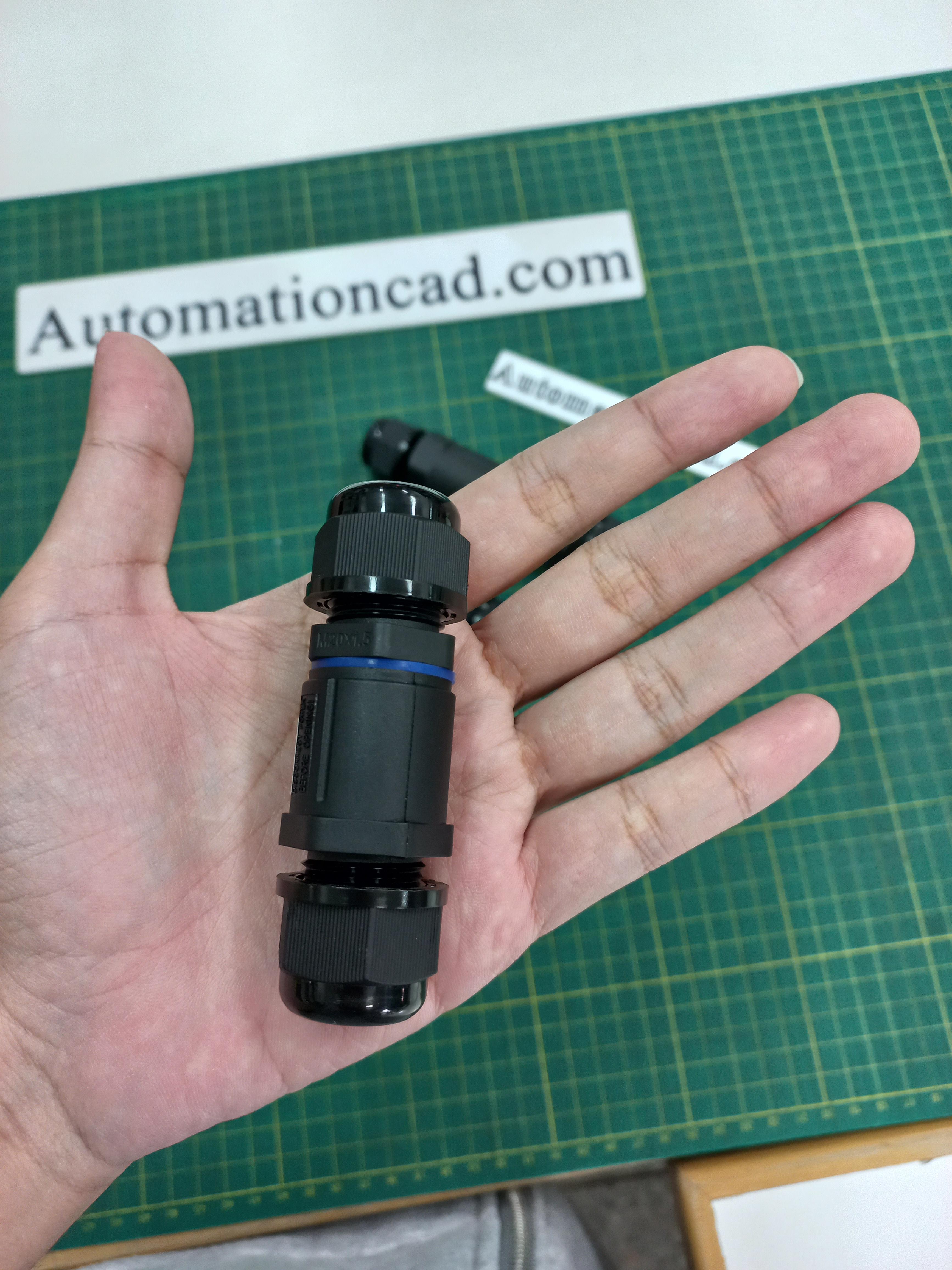 ข้อต่อสายไฟกันน้ำ ใช้กับสายไฟ ขนาด 0.5 ถึง1.5 mm² 4 เส้น แบบขันน็อต