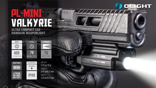New.Olight PL-MINI ไฟฉายติดปืนขนาด Compact กะทัดรัด ชาร์จในตัวได้ด้วยสายชาร์จแม่เหล็กในชุด แบตภายในตัว มาพร้อมขาจับแบปลดเร็ว ความสว่าง 400 Lumens และถ้าเปิดลากนานๆ จะดรอปแสงลงเหลือ 60 ลูเมนส์ ทำให้ใช้งานได้ต่อเนื่องนานถึง 1ชม. + แนวแสงกว้างๆ เหมาะสำหรับติ
