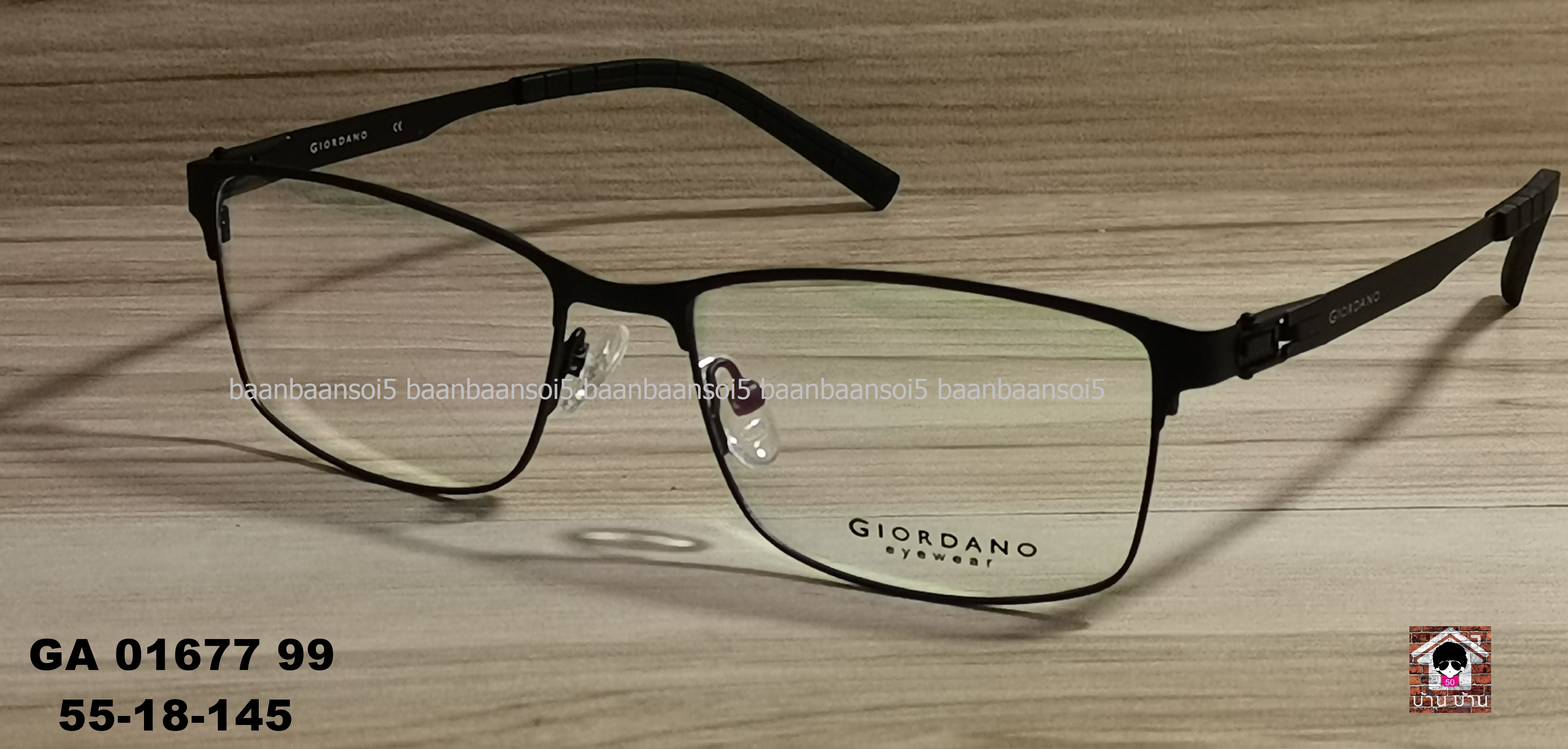 GIORDANO GA01677 99 โปรโมชั่น กรอบแว่นตาพร้อมเลนส์ HOYA ราคา 3,500 บาท