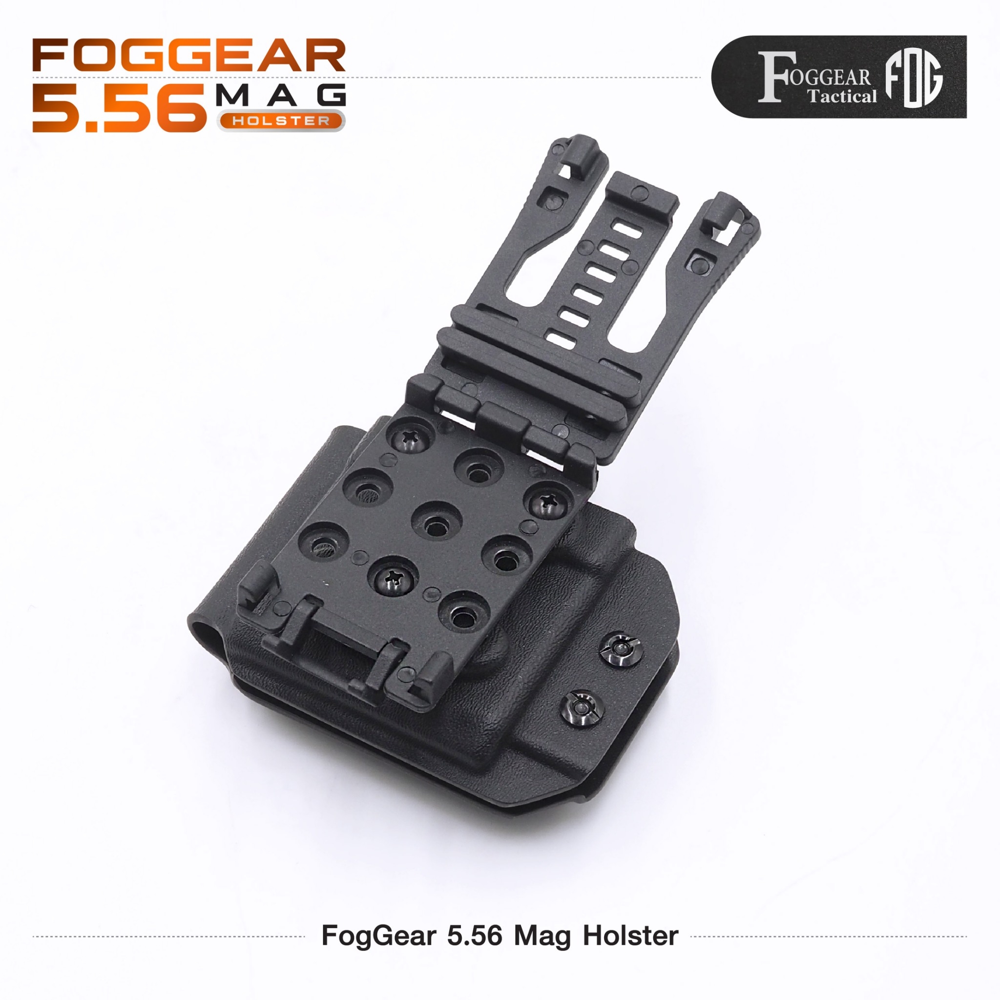 New.FogGear 5.56 Mag Holster ⭕ซองผลิตจาก Kydex เกรดคุณภาพ ⭕ช่องสำหรับใส่แม็ก 5.56 * 1 ⭕มีขากระเดื่องสำหรับปรับความกระชับ ⭕ขากระเดื่องถอดได้ ใส่ลูกยางแทนที่ได้ ⭕ตัวล็อค Teklok ปรับระดับเข็มขัดได้สูงสุด 2.4" ⭕ Teklok สามารถปรับองศาในการใช้งานได้