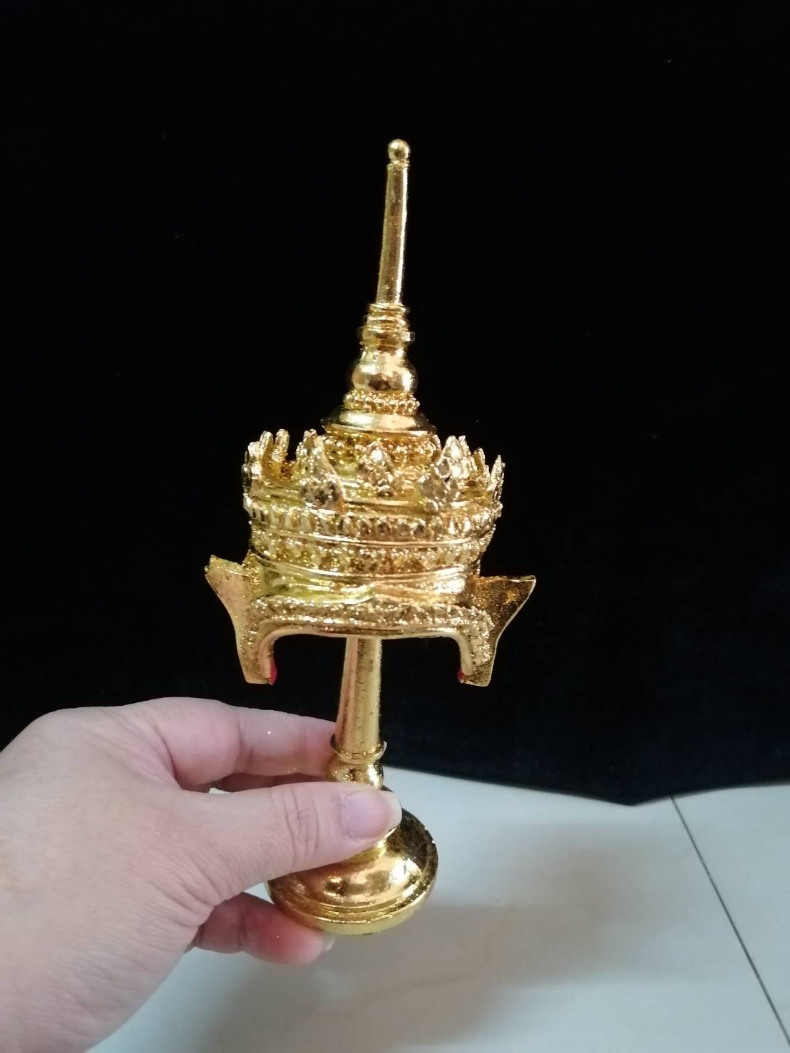 เทริดโนราห์ ขนาดจำลอง พร้อมฐานตั้งปิดทอง