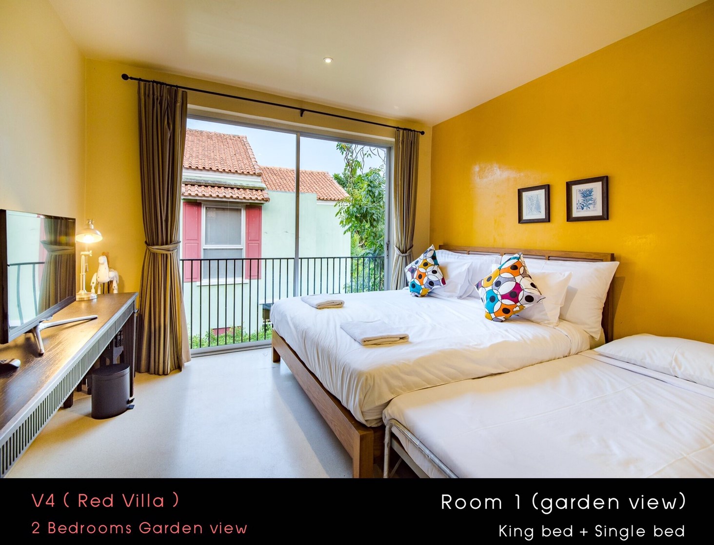 HR15022 บ้านพักหัวหิน บ้านทัศคานี บีช วิลล่า 4 ( Red 2Bed Garden View )