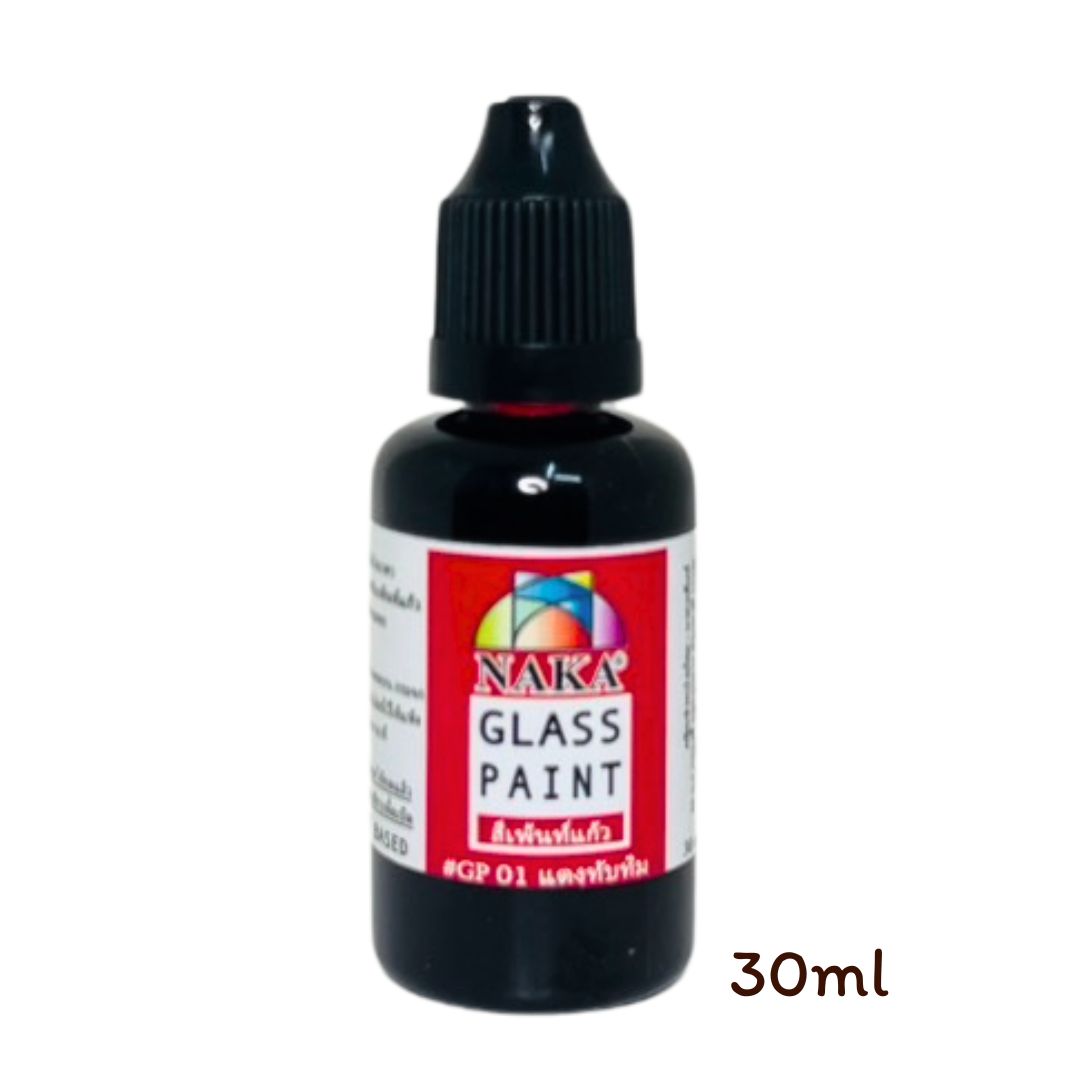 GP01 สีเพ้นท์แก้ว แดงทับทิม 30ml