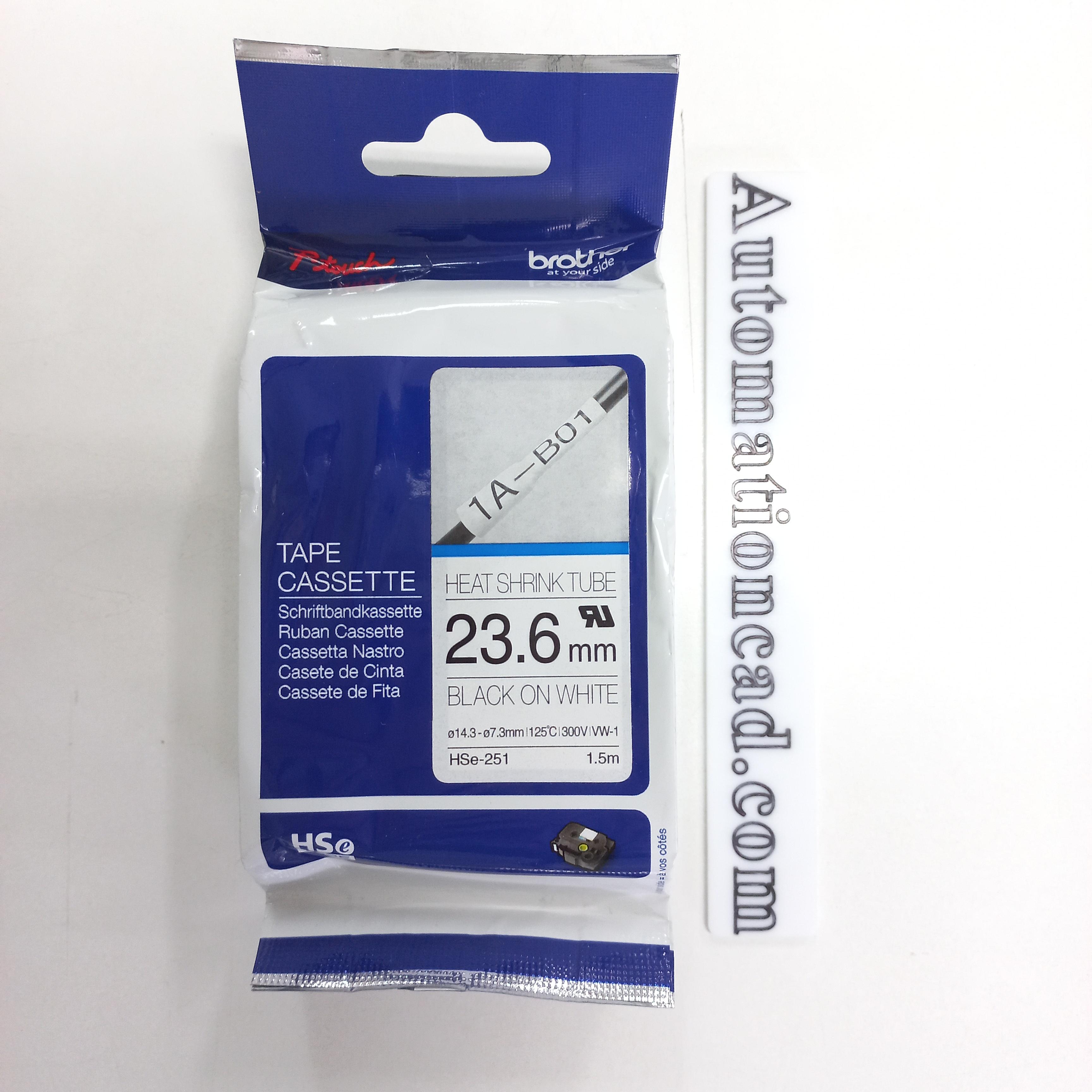 ท่อหดพิมพ์อักษร BROTHER อักษรดำพื้นขาว 23.6 mm for Brother Printer - สำหรับสาย Φ7.3-14.3 mm