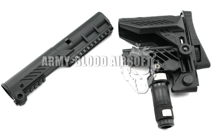 New.CAA SRS Multi Position Sniper Stock For M16/SR25/A2 GBB Rifle (A Type,Black)