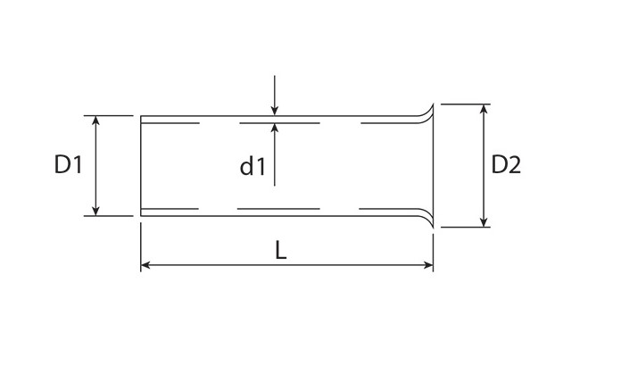 ข้อต่อย้ำปลายสาย แบบเดี่ยวเปลือย LN05008 KENION ใช้กับสาย 0.5sq.mm