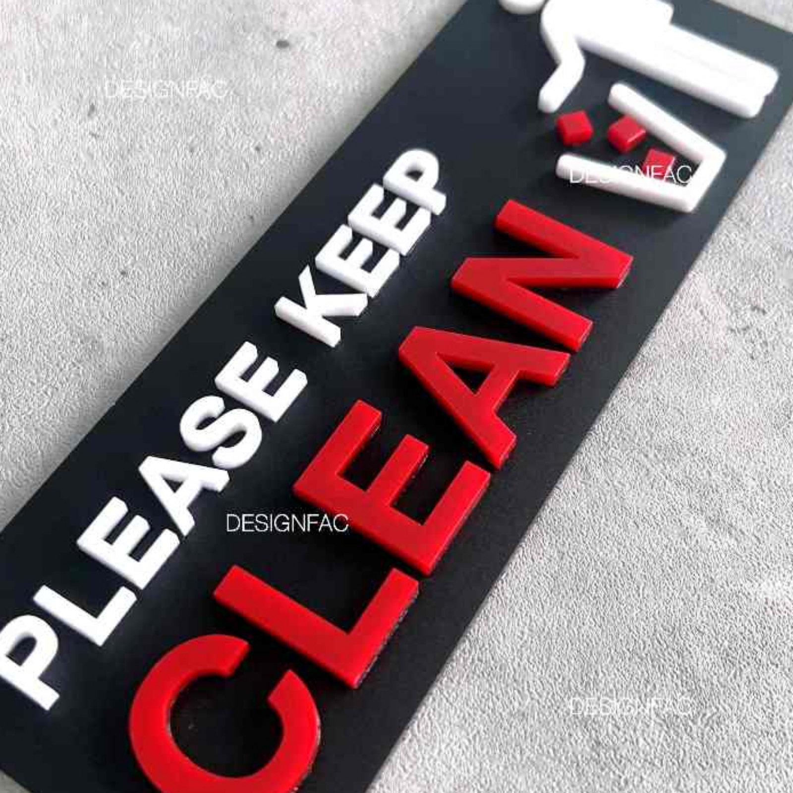 ป้ายโปรดรักษาความสะอาด ป้าย PLEASE KEEP CLEAN สไตล์โมเดิร์น มินิมอล ลอฟท์