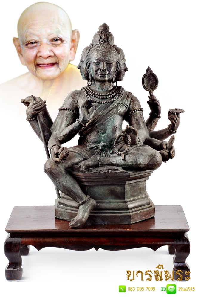 พระบูชาพระพรหมโพธิสัตว์ รุ่นแรก เนื้อสำริดศิลา ขนาด๙นิ้ว หลวงปู่หงษ์ พรหมปัญโญ ปี ๒๕๔๓ ศิลปะงดงาม ปลุกเสกเข้มขลัง นิยมทั้งบูชาในห้องพระ และตั้งศาลเป็นสิริมงคล