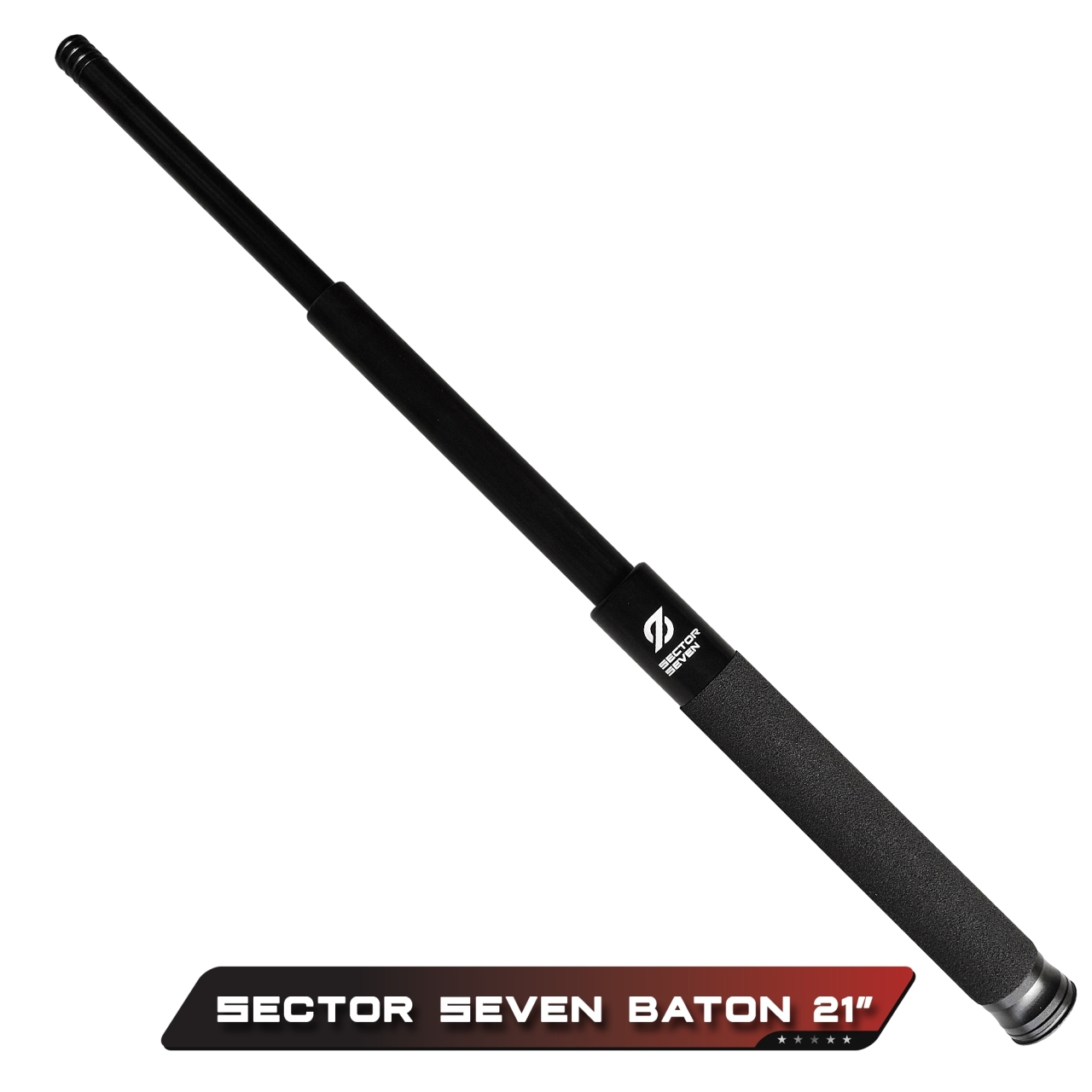 Sector Seven Baton 21" กระบองผลิตจากเหล็กชุบแข็ง ไม่คดงอง่าย ระบบกดตูด ใช้งานสะดวก เก็บง่าย ใช้งานรวดเร็ว ด้วยเพียงมือเดียว ด้ามจับฟองน้ำ Dia ขนาด 28.5 มม. ความยาวหลังยืด 21 นิ้ว ความยาวหดเก็บ 9 นิ้ว ตัวซองใส่ดิ้ว หมุนได้ 360 องศา ระบบล็อค teklok ยึด