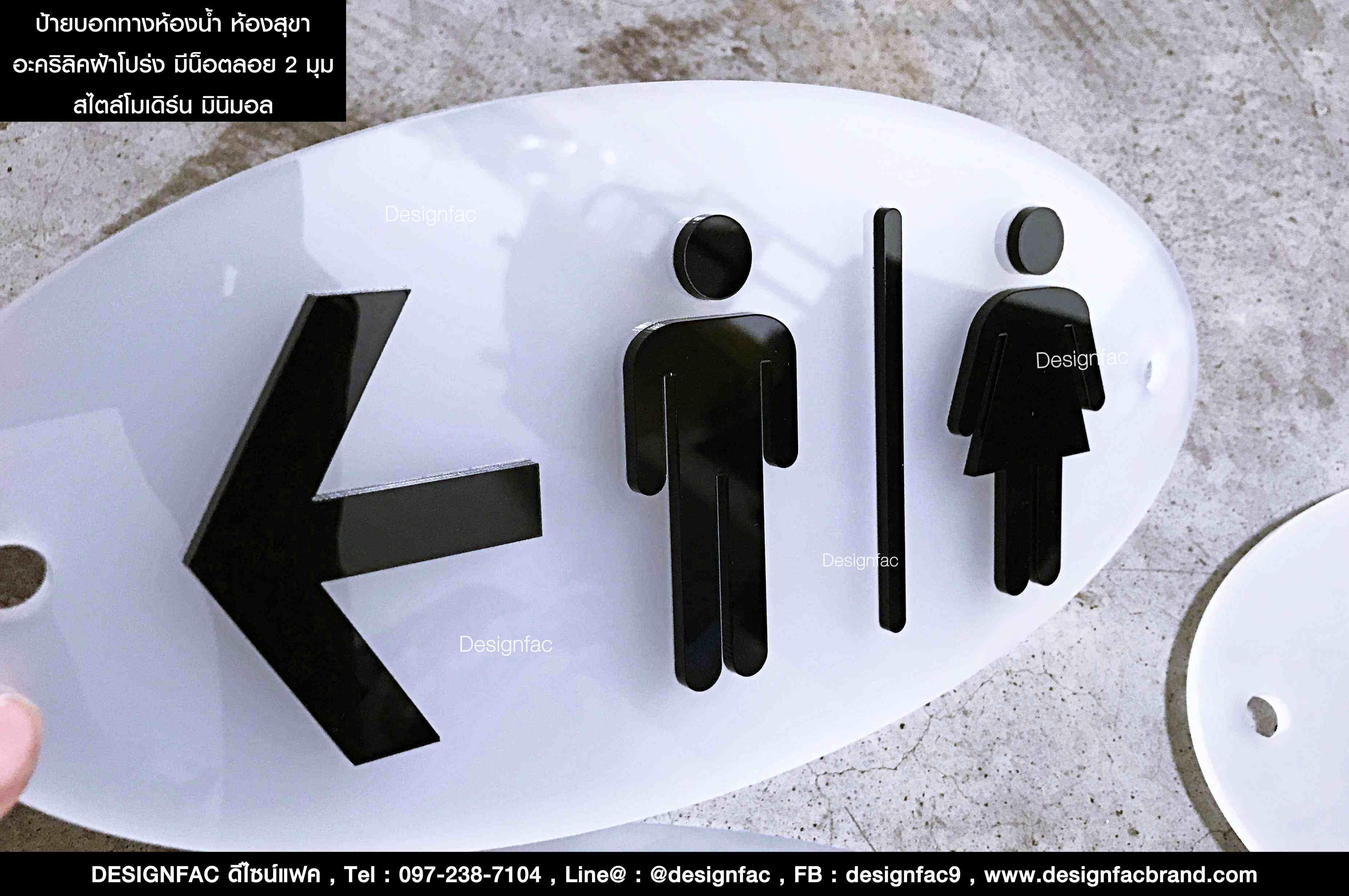 ป้ายบอกทางห้องน้ำชาย-หญิง ห้องน้ำคนพิการ