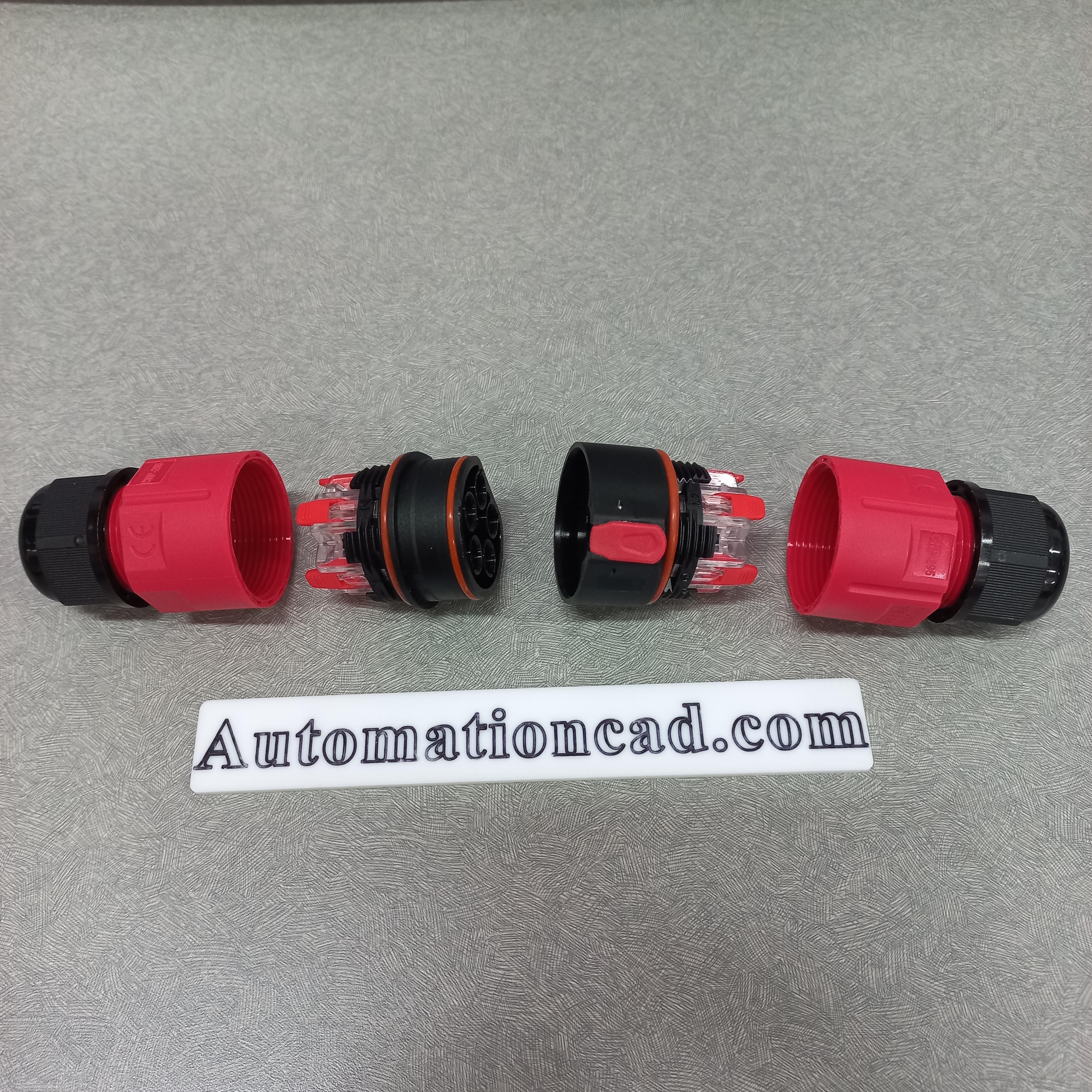 ปลั๊กคอนเนคเตอร์กันน้ำ ใช้กับสายไฟ ขนาด 0.5 ถึง 1.5 mm² แบบ 5 เส้น ข้อต่อสายไฟแบบหนีบ