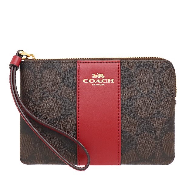 กระเป๋า Coach แท้ รุ่น F58035 CORNER ZIP WRISTLET IN SIGNATURE CANVAS