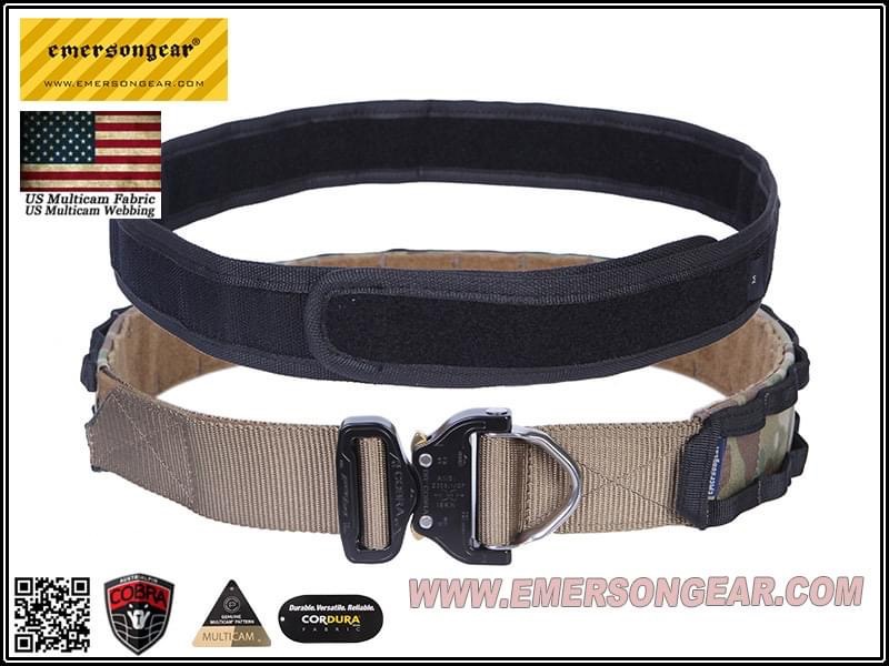 เข็มขัดยุทธวิธี emersongear cobra 1.75-2inch one-pcs combat belt BK. S. M. L Mc. M. L