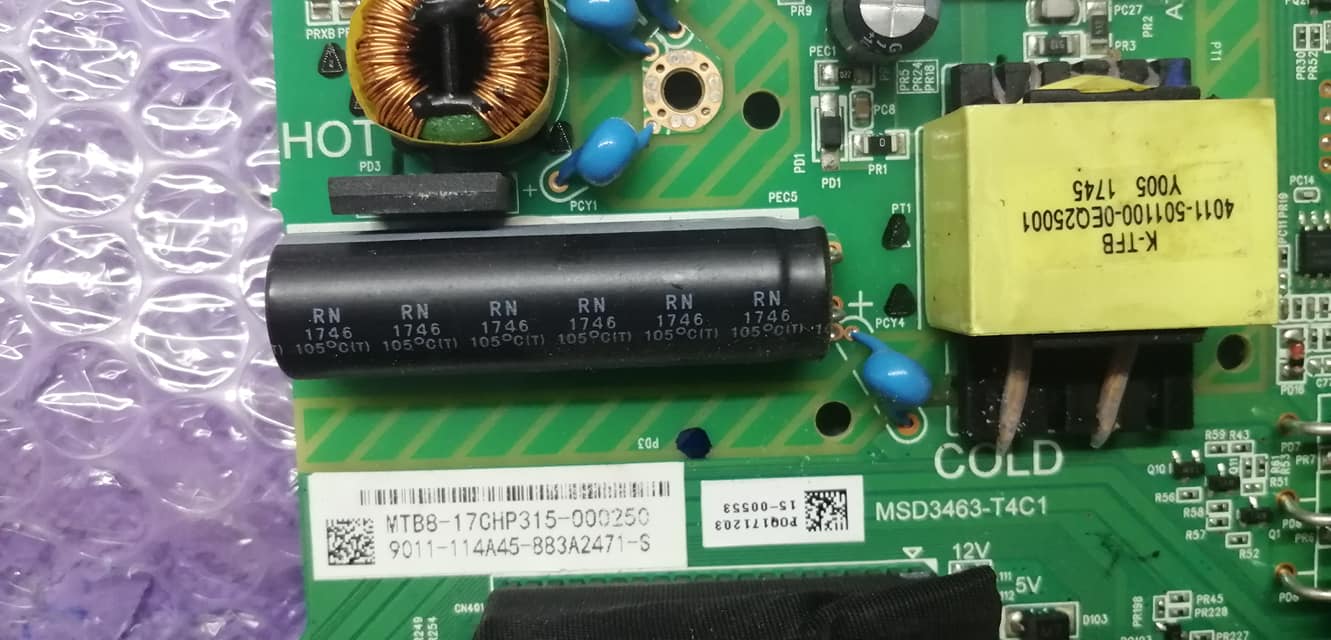 ain Board PHILIPS (เมนบอร์ด ฟิลลิปส์) 40PFT5201S/67 :MSD3463-T4C1 :เบอร์จอK400WD8 :เบอร์ทีบาร์V400HJ6-PE1