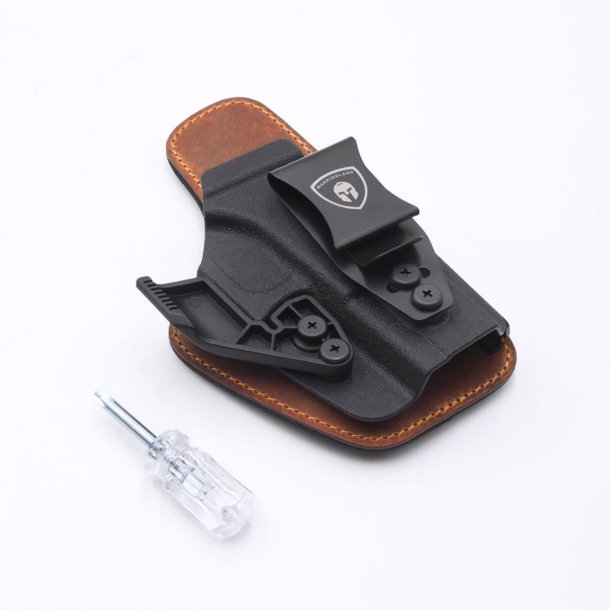 ซองพกใน Kydex + หนัง G19/G17 WARRIORLAND IWB Kydex & Leather Holster ♦ ผลิตจาก kydex เกรดคุณภาพ ♦ ออกแบบซองให้คลุมโกร่งไกทั้งหมด ใช้งานปลอดภัย ♦ ด้านหลังมีแผ่น Foam รองรับ ใช้งานได้ตลอดทั้งวัน ♦ ภายในบุด้วยแผ่นหนัง ลดการเสียดสี