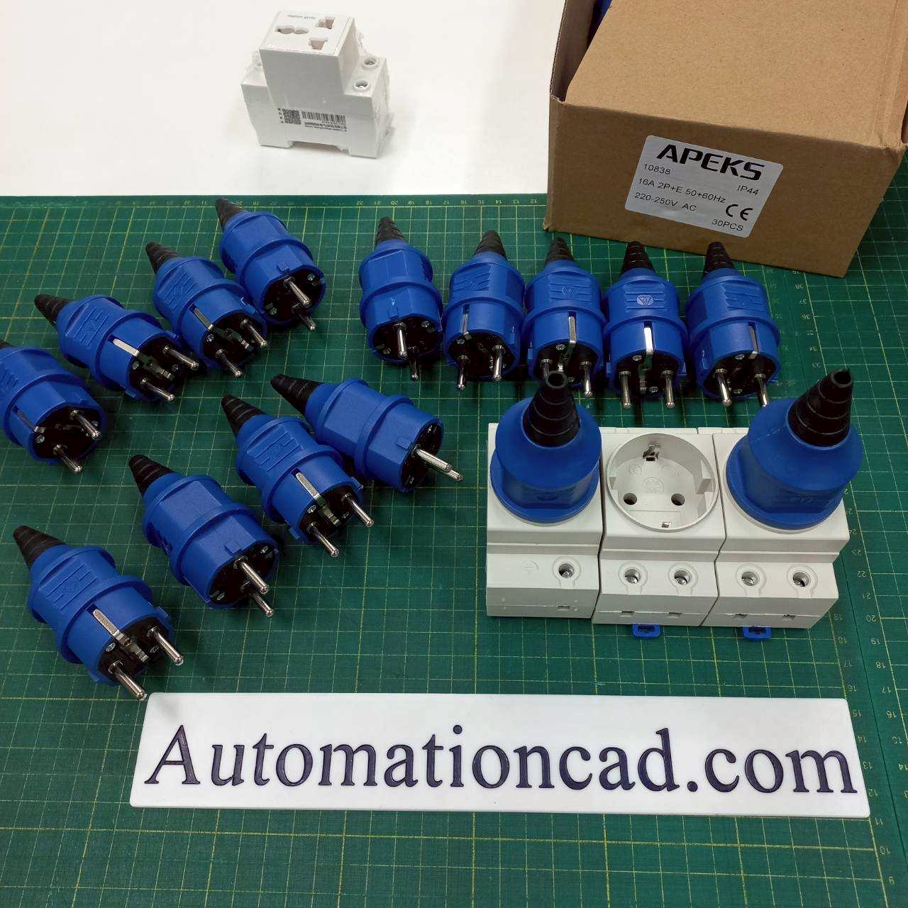 APEKS Power Plug (Male) 2P+E 16A 220V AC พาวเวอร์ ปลั๊กตัวผู้ IP44 ปลั๊กไฟอุตสาหกรรม