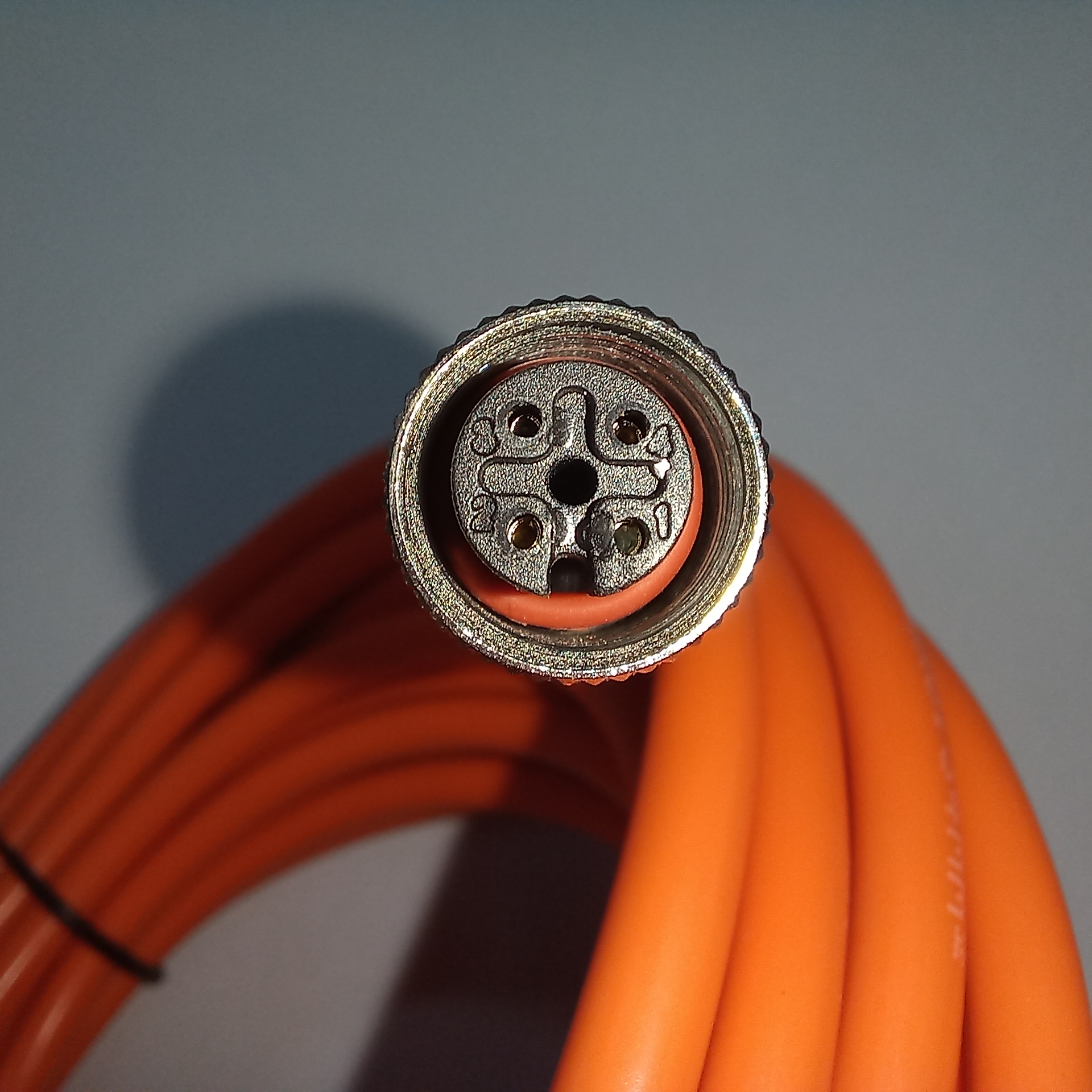 สายพร้อม CONNECTOR (PUR) แบบตรง เกลียว M12 ผู้-เมีย แบบ 4 ขา ยาว 5m.