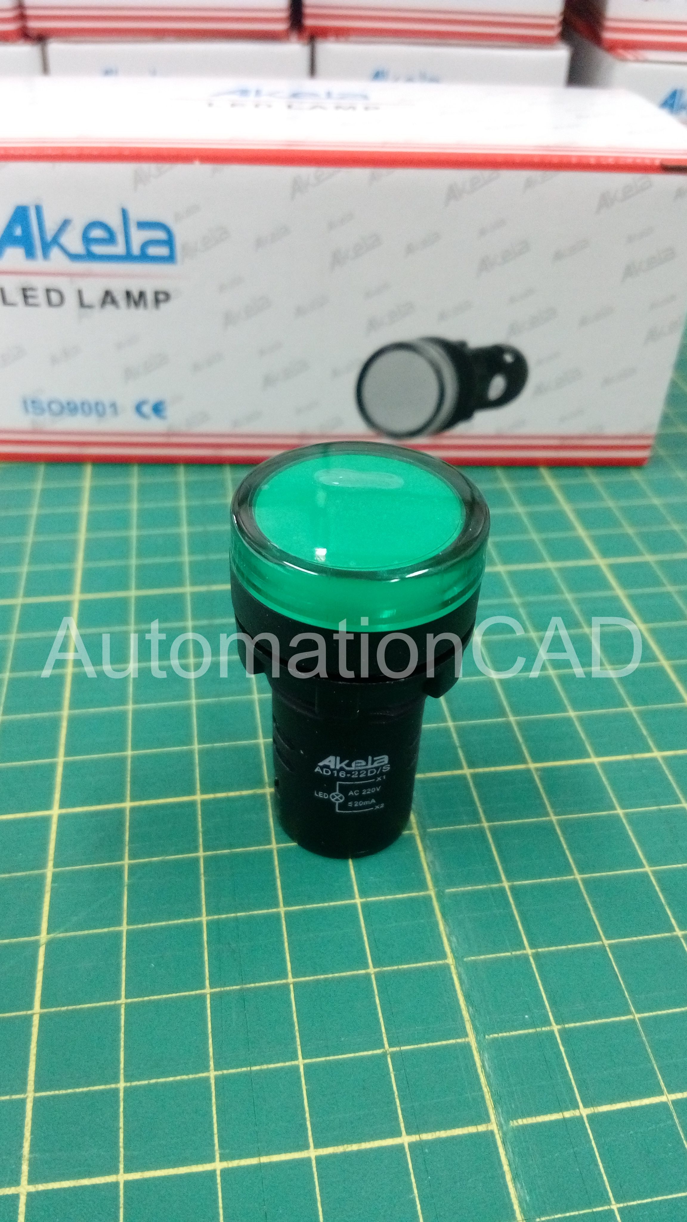 AKELA LED Lamp ไพลอตแลมป์ สีเขียว รู 22 mm ไฟ 220 VAC