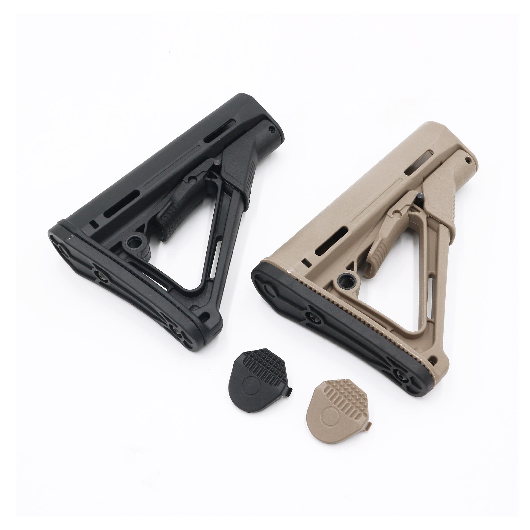 พานท้าย CTR แบบบาง -พานท้าย ตระกูล M4 ประกอบง่าย -มีปุ่ม ปรับสไลด์ เลื่อน ยืด - หด ได้ -มีระบบ Friction Lock ยึดติดแน่น ไม่หลวมคลอน -มีช่อง รูต่อกับหูกวินปลดไว QD ใช้งานง่าย -มียางรองท้ายกันลื่น และลดแรงกระแทก 2 สี ดำ ทราย