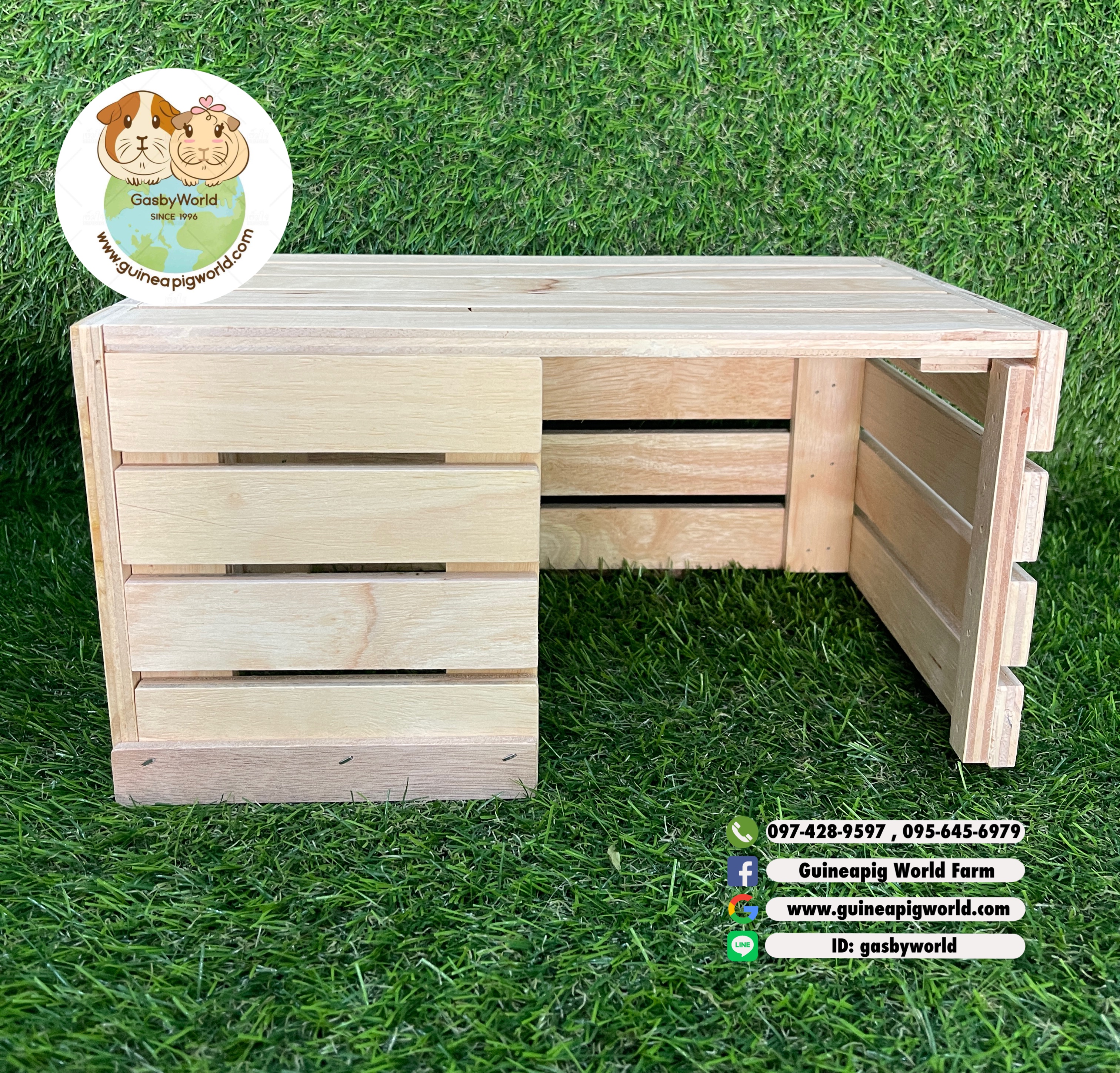 บ้านโพรงมีทางเข้าออก2ด้าน(ขนาดประมาณL.30xW.18xH.16cm)ทางเข้าหน้าW.14xH.14.8cm./เข้าข้างW.11xH.12.5cm.สามารถไปวางซ้อนบ้านบันไดโพรงที่มีบันได2ข้างได้