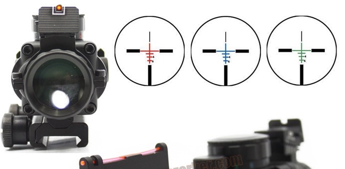 New.กล้อง Scope Visionking 4x32 Compact CQB มีรางข้าง+ศูนย์เรืองแสง Fiber Octic