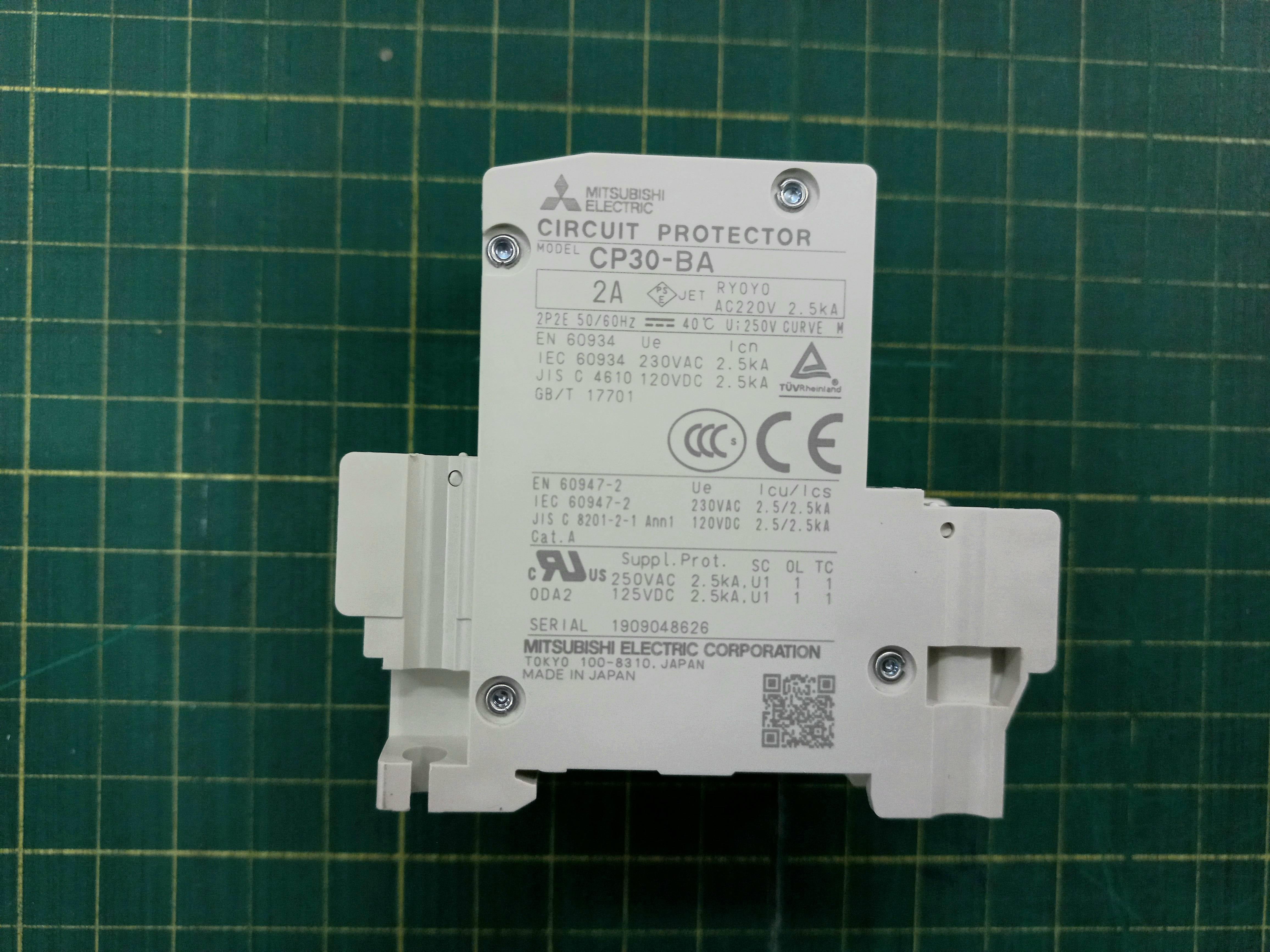 เบรกเกอร์ป้องกันวงจรควบคุม 2เฟส 1-M 2A Circuit Protector MITSUBISHI