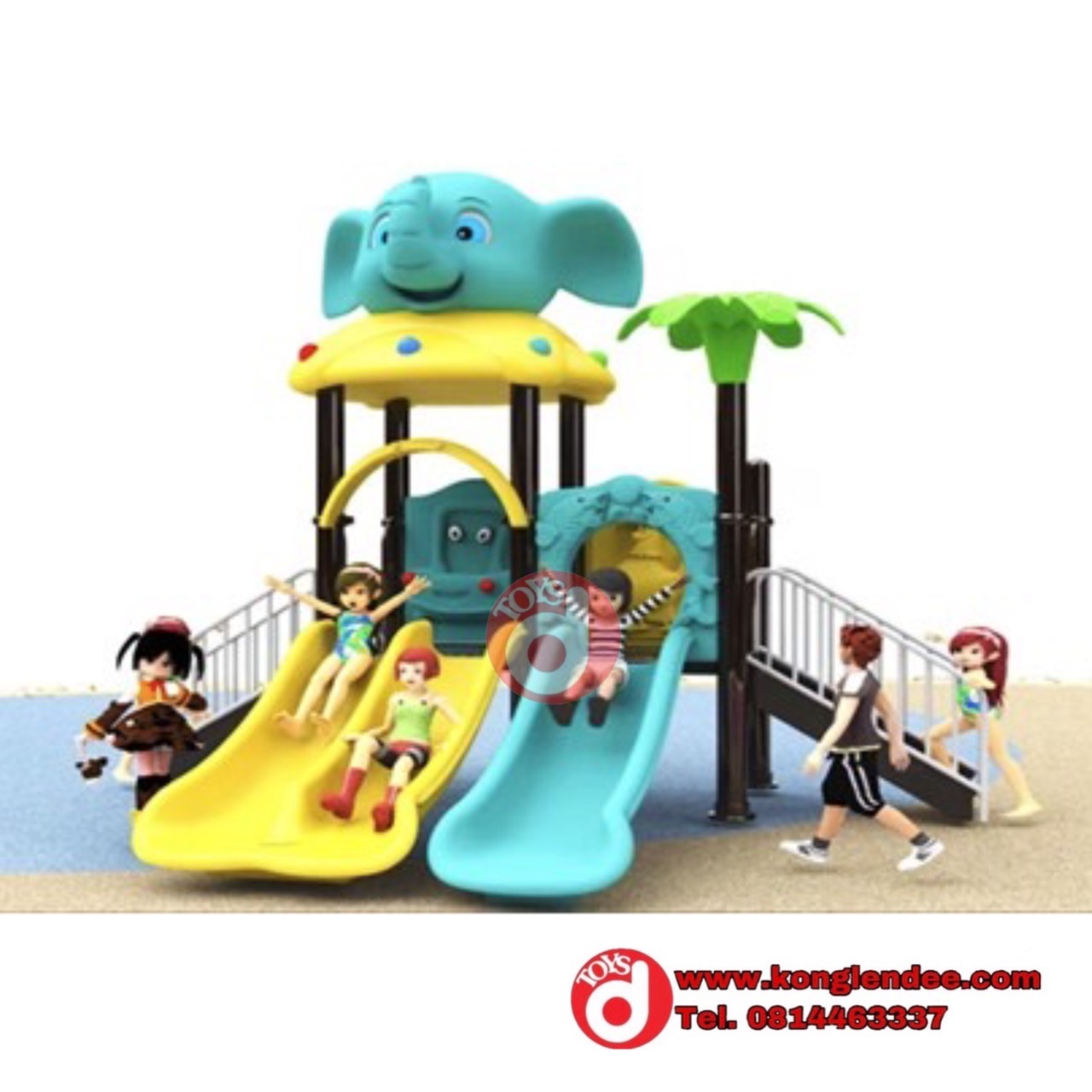 เครื่องเล่นสนาม ชุดช้างน้อยสไลด์คู่