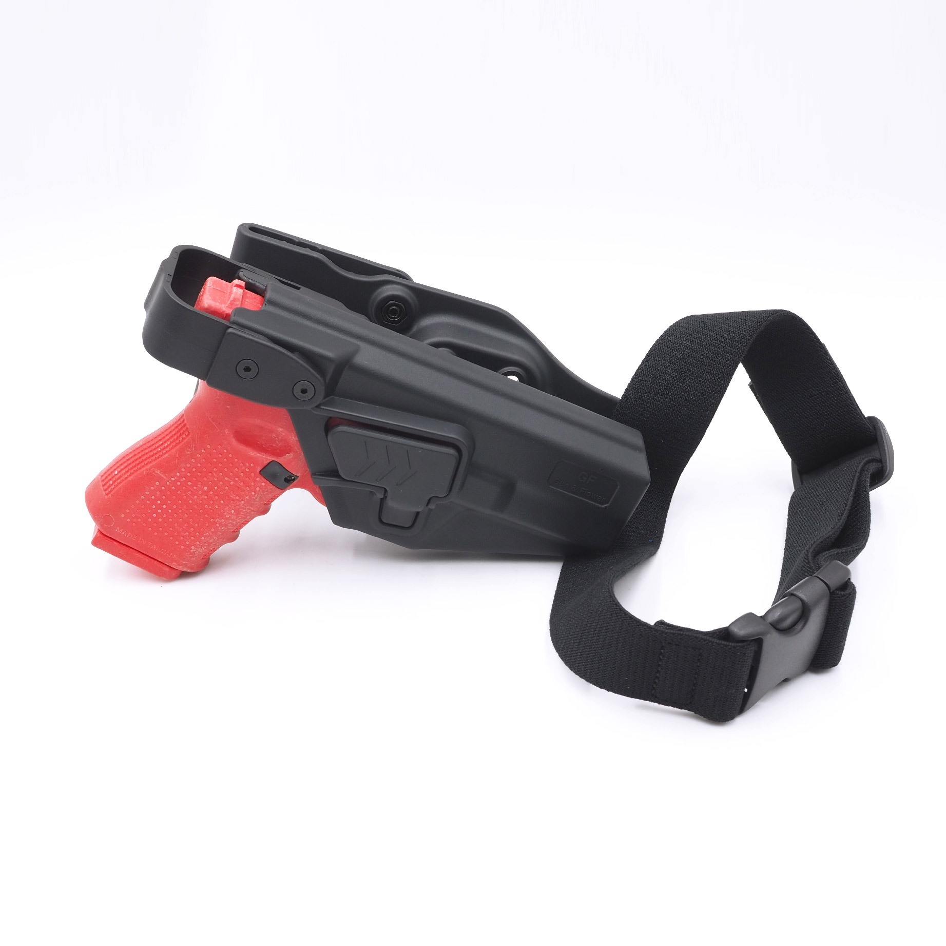 New. ซองพกนอก G17/19 Level 3 GF ( Gun Flower G17/19 Duty Holster Level III ) 🌀 ผลิตจาก Nylon PA66 เกรดคุณภาพ 🌀 ซองออกแบบมาเพื่อความปลอดภัยในการปฏิบัติหน้าที่ 🌀 Double lock 2 ชั้น ปลดนิ้วโป้งก่อน แล้วจึงปลดนิ้วชี้ตาม 🌀 ป้องก