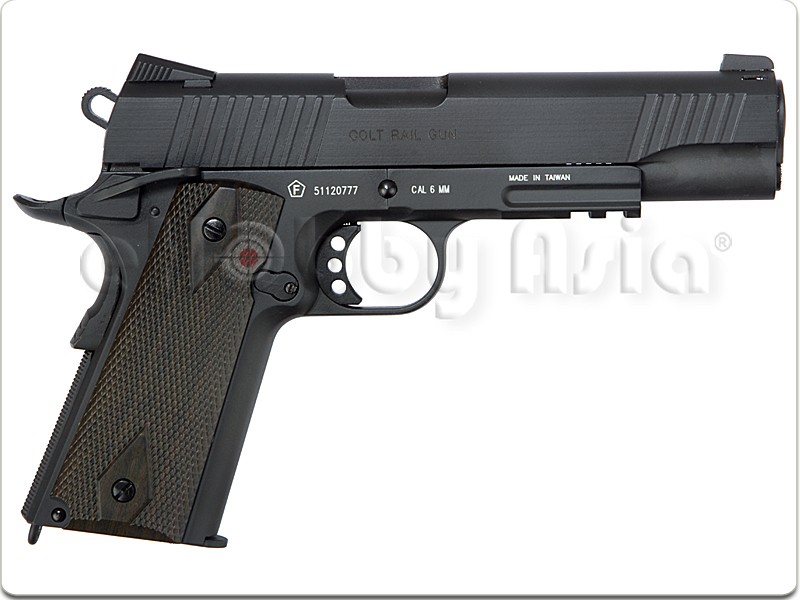 New.CYBERGUN COLT 1911 Rail CO2 GBB Pistol (Black) ราคาพิเศษ