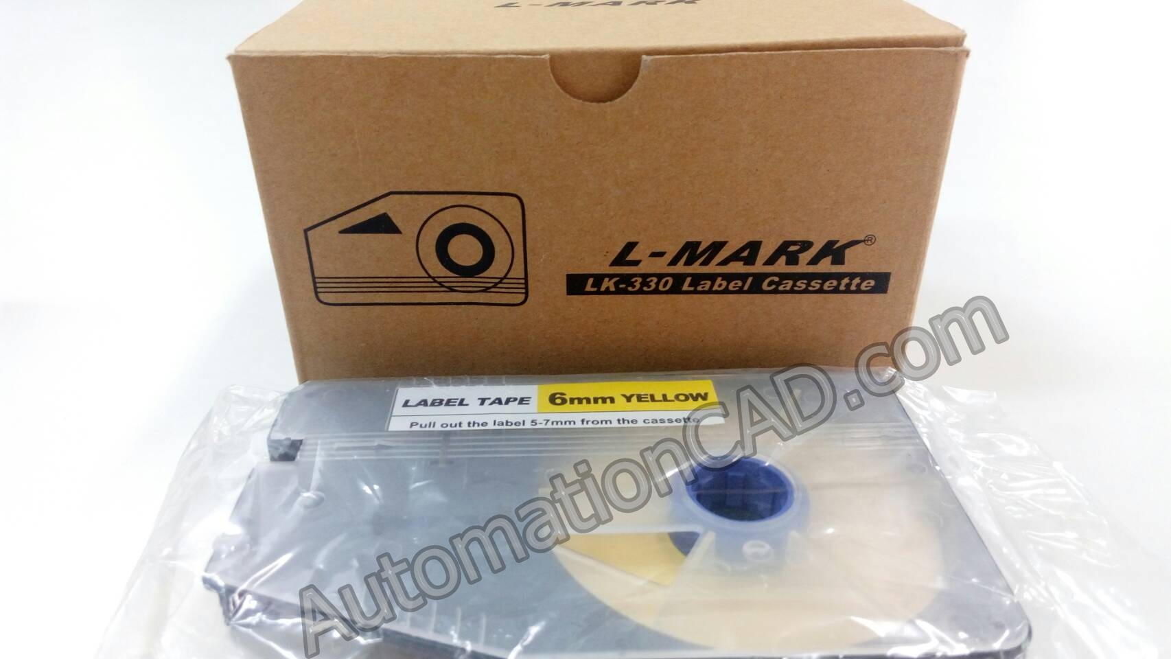 สติ๊กเกอร์ Label 6mm. Yellow ใช้กับเครื่องพิมพ์ฮอตมาร์ค L-mark รุ่น LK330