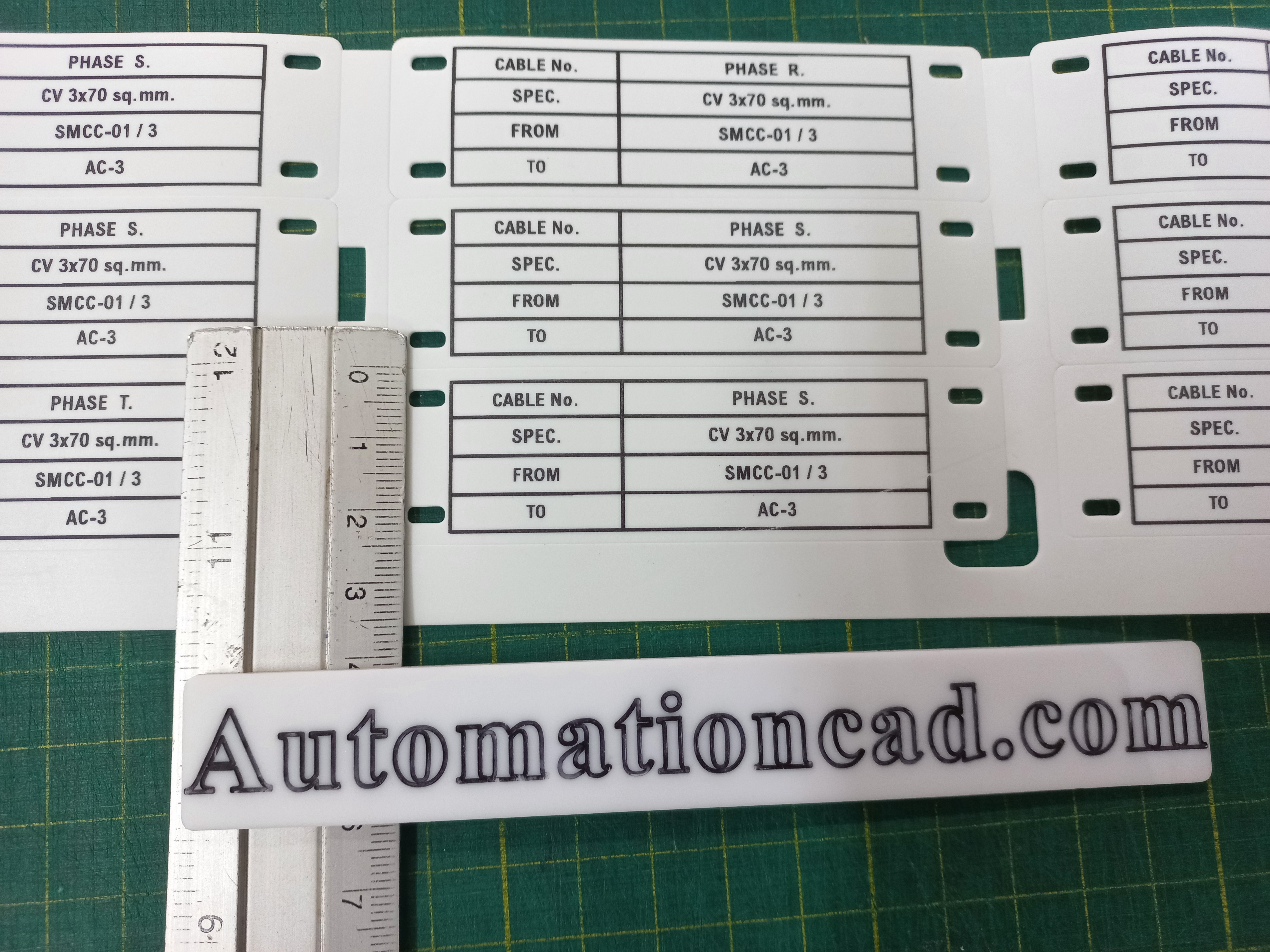 TAG มาร์คสายไฟ สีขาว/สีเหลือง ขนาด 90x25 mm. SUMITAG Cable Marker