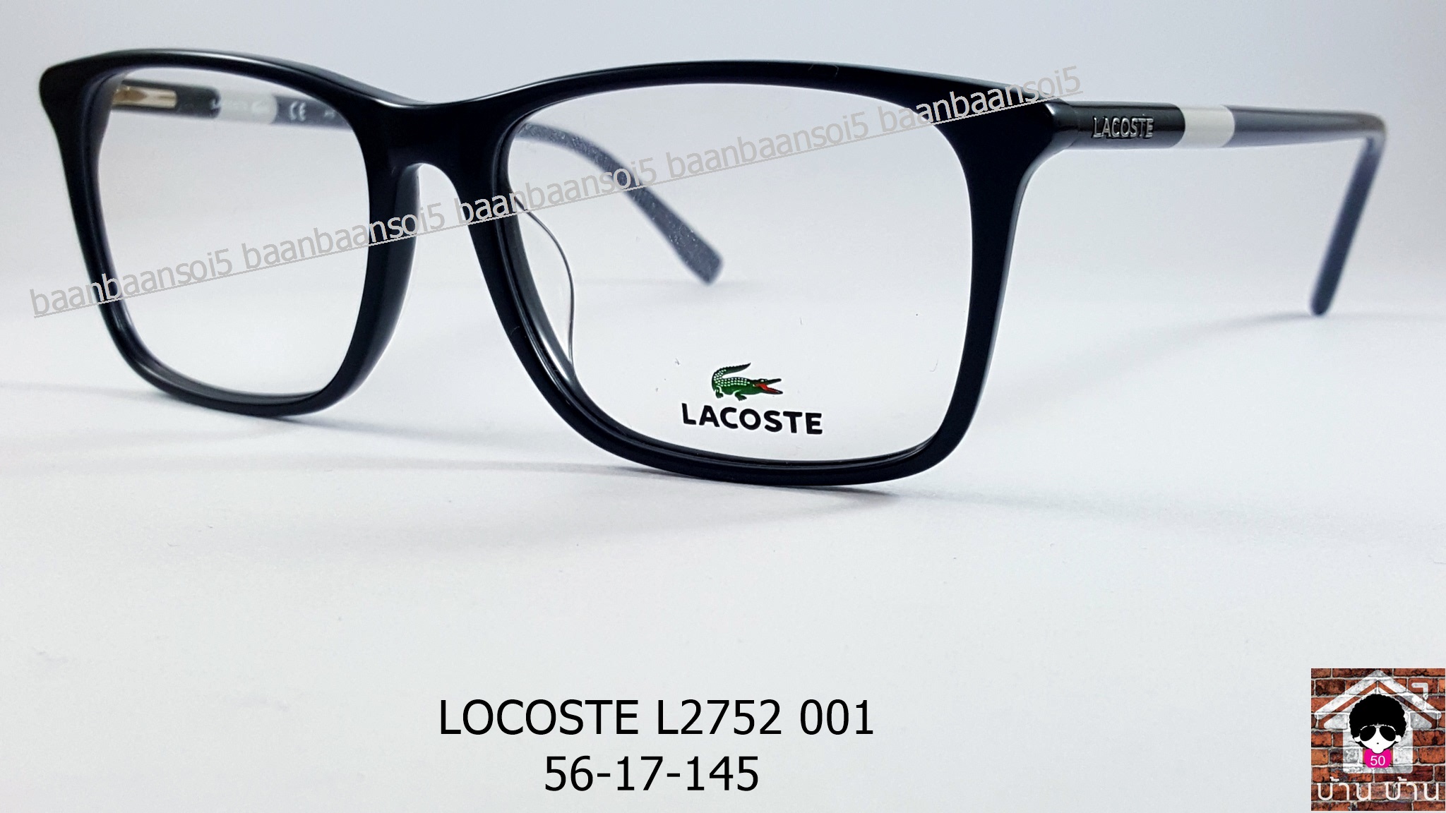 LACOSTE L2752 001 โปรโมชั่น กรอบแว่นตาพร้อมเลนส์ HOYA ราคา 4,900 บาท