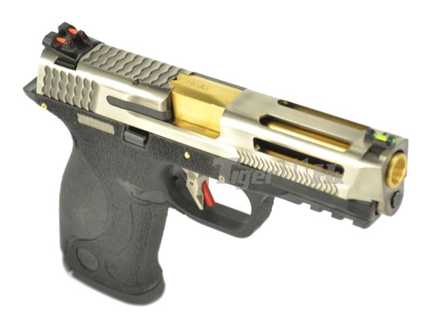 S&W M&P9 T5 B-Style สไลด์เงิน ท่อทอง เฟรมดำ