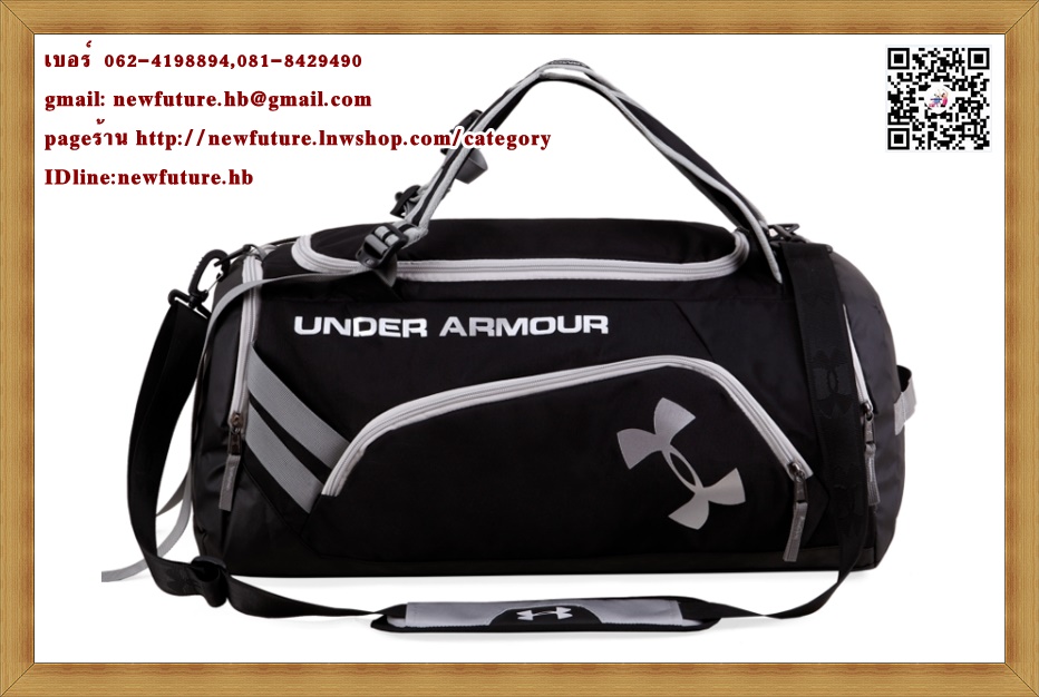 B-0035กระเป๋าunder armour Sports bag Gym Bags สีดำ กระเป๋าฟิตเนส กีฬา เดินป่า