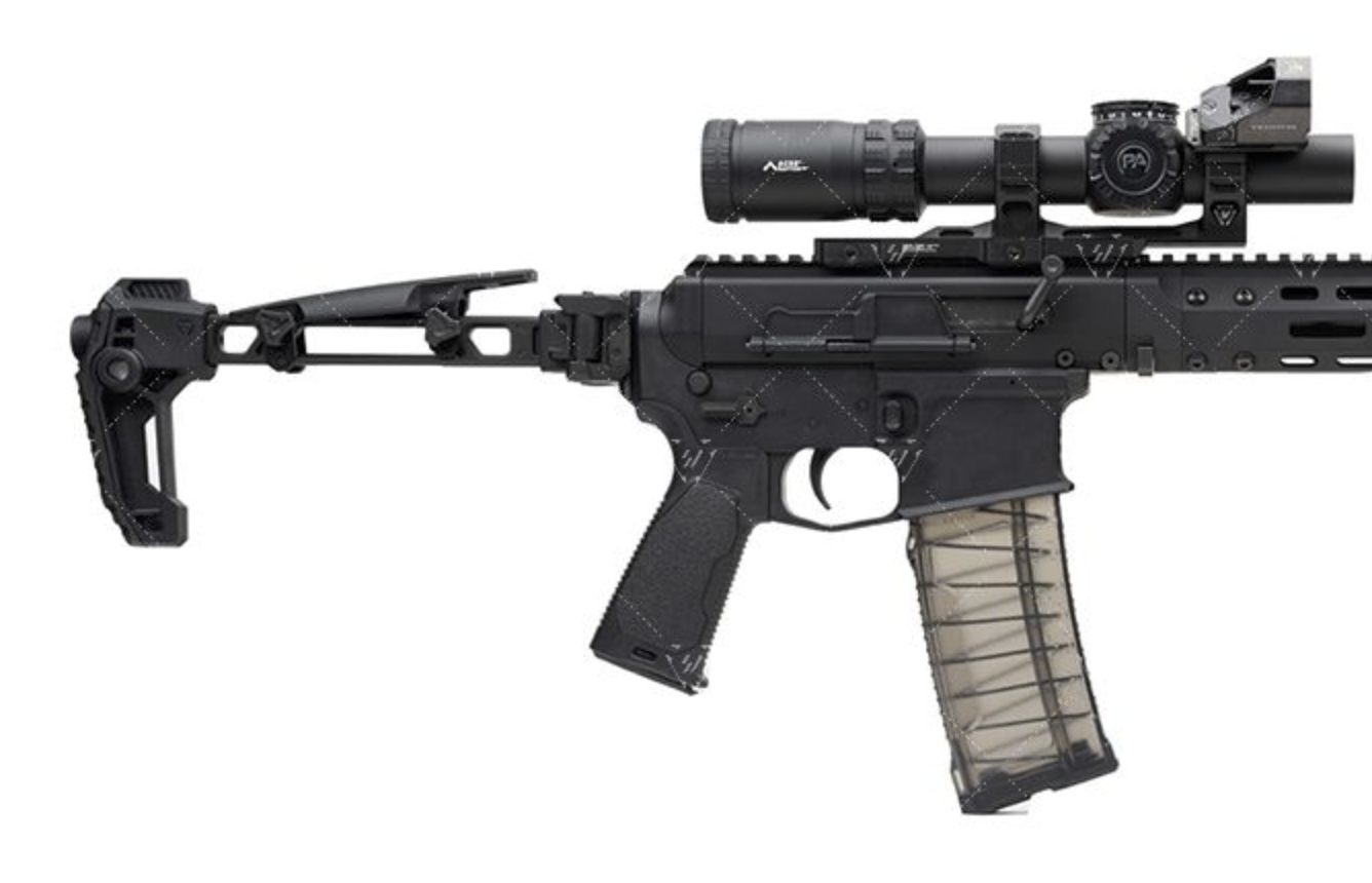 New.พานท้ายปืนแบบพับได้2ฝั่ง (Strike Dual Folding Adapter) รุ่น Strike FSA Dual Folder (The Strike Dual Folding Adapter) (Dual Folding Adapter) (Strike Hard,Strike Fast) (SI) (MCX) (MPX) (1913) สีดำ