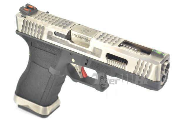 Glock18C T7 Gen4 สไลด์เงิน ท่อเงิน เฟรมดำ WE