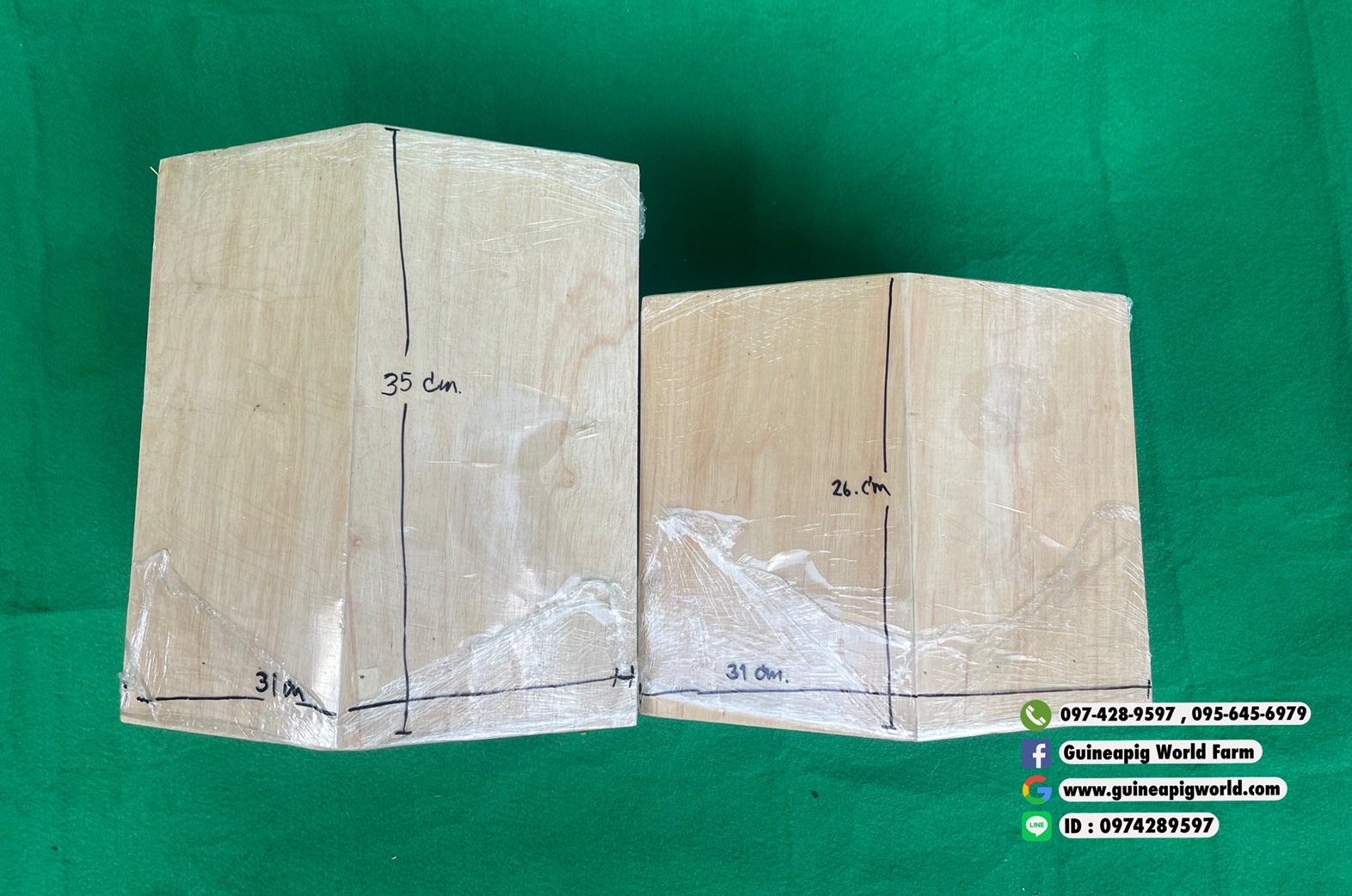 บ้านไม้หลังคาจั่วใหญ่(ราคาต่อหลัง)ตัวบ้านW.24xD.32xH.25.5cm./หลังคาW.31xD.35cm./ประตูW.14xH.18cm.สำหรับแกสบี้,กระต่ายฯลฯ