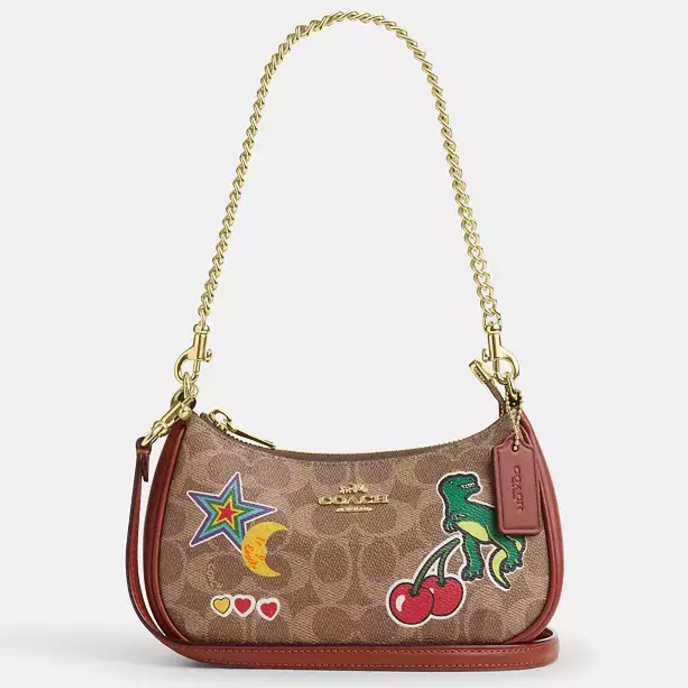 กระเป๋า Coach แท้ รุ่น CW321 TERI MINI CROSSBODY BAG IN SIGNATURE CANVAS WITH STICKER PRINT