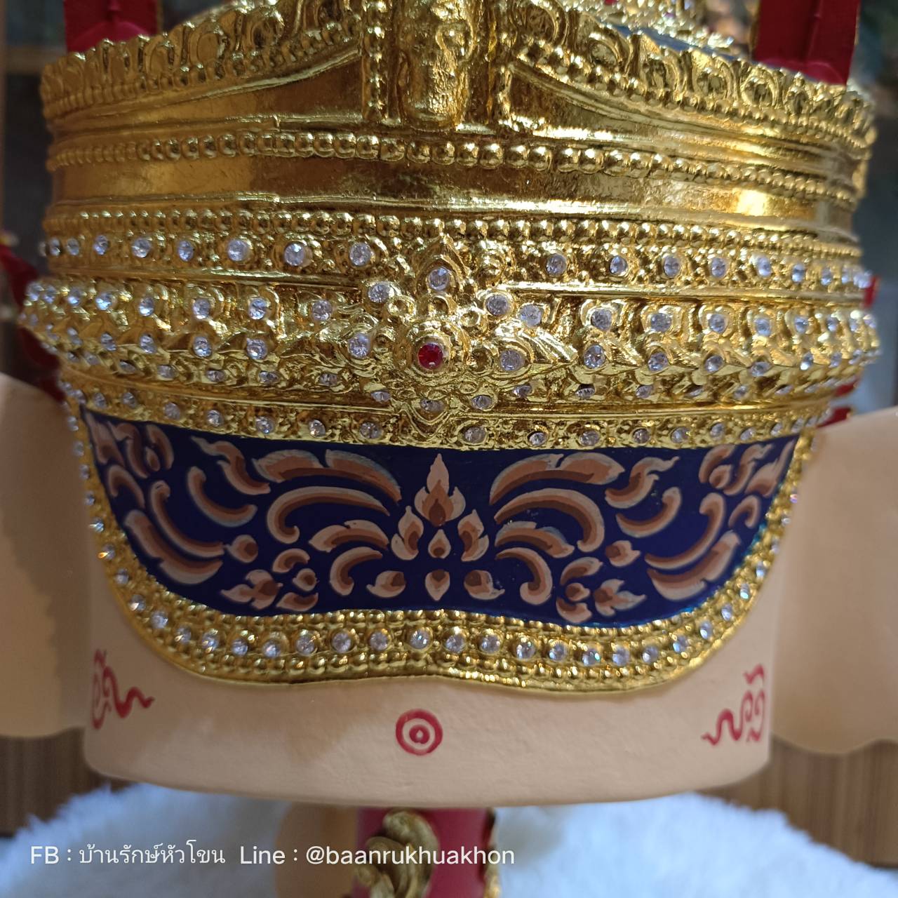 เศียรครู พระพิฆเนศ (หน้าสีเนื้อ) ขนาดครอบ เกรดพรีเมี่ยม