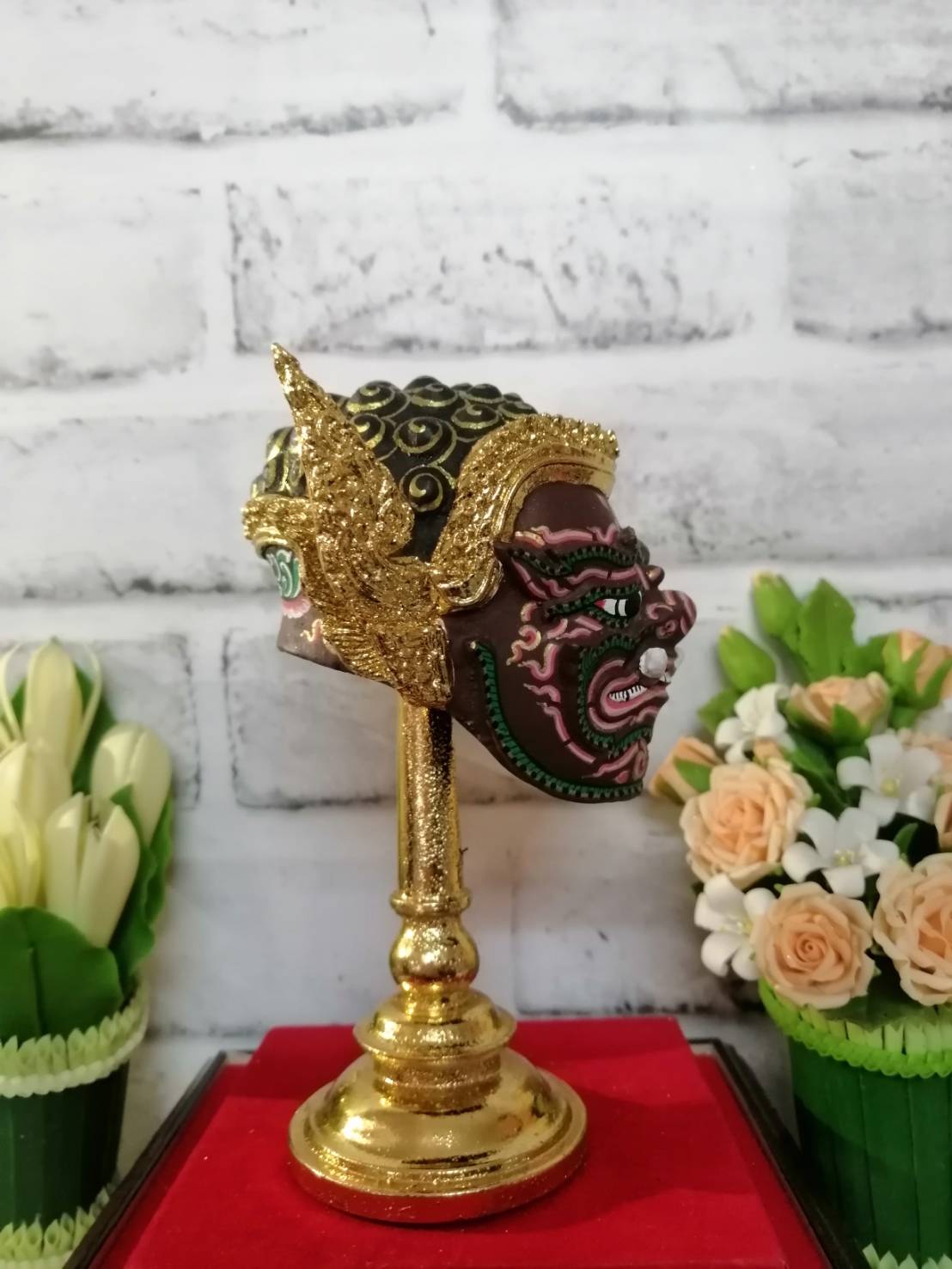 พระพิราพ ขนาดกลาง เรซิ่นปิดทอง พร้อมฐานปิดทอง