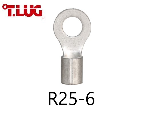 หางปลากลมเปลือย R25-6 TLUG ใช้กับสาย 25 sq.mm (50 ชิ้น/ห่อ)