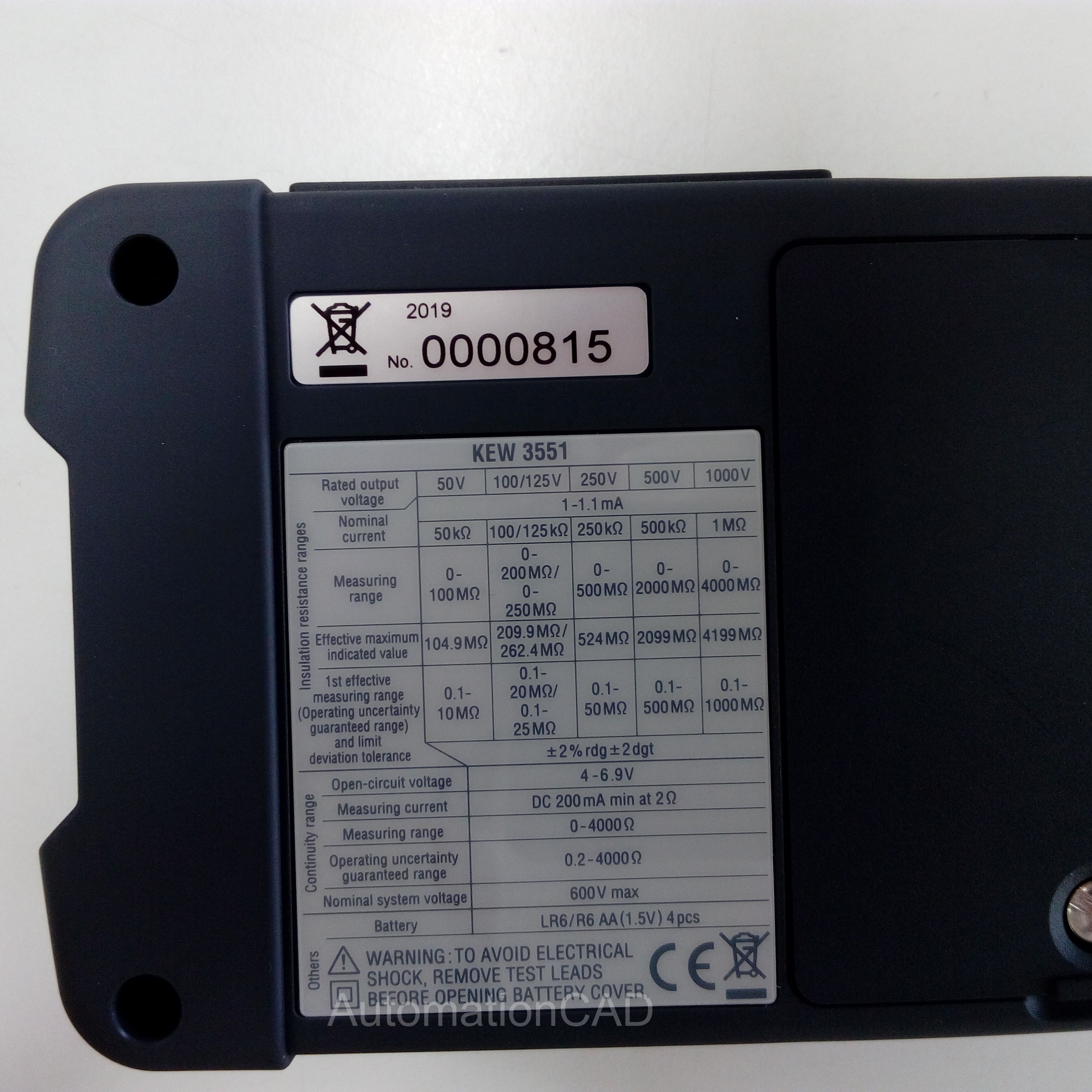 เครื่องทดสอบฉนวนไฟฟ้า KYORITSU Insulation Tester KEW 3551