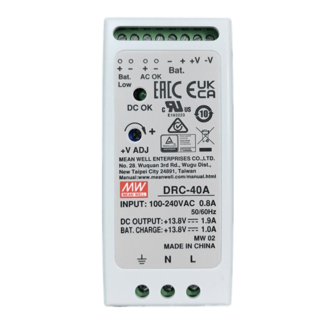 DRC-40A POWER SUPPLY MEANWELL พาวเวอร์ซัพพลาย 13.8 VDC 1.9A